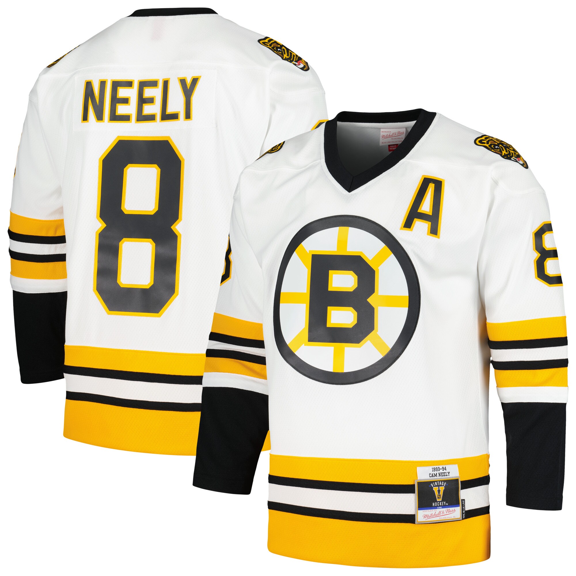 Cam Neely Boston Bruins Mitchell & Ness 1993\/94 Blue Line Player Jersey - White cheap jerseys for sale - CheapJerseys.Shop
