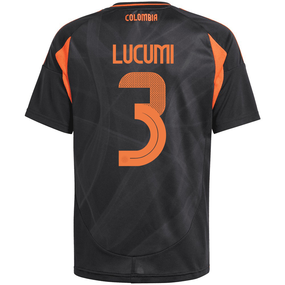 Jhon Lucumi 3 Colombia National Team 2024/25 Away YOUTH Jersey - Black cheap jerseys for sale - CheapJerseys.Shop