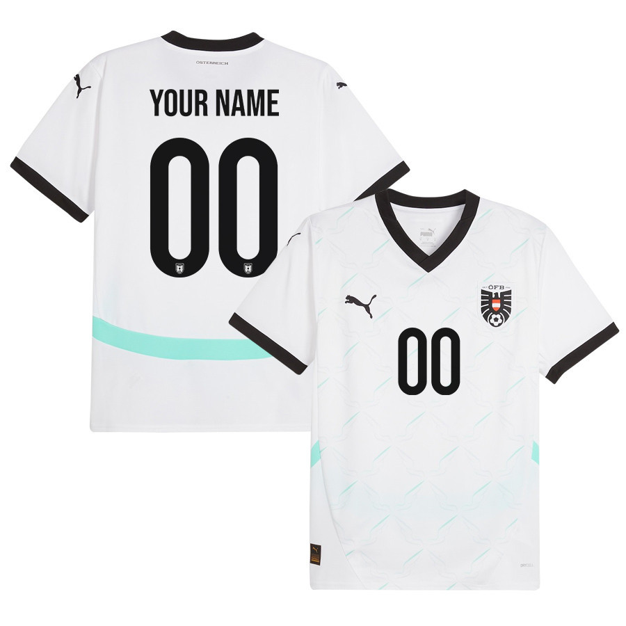 Austria National Team 2024/25 Custom Away Men Jersey - White cheap jerseys for sale - CheapJerseys.Shop