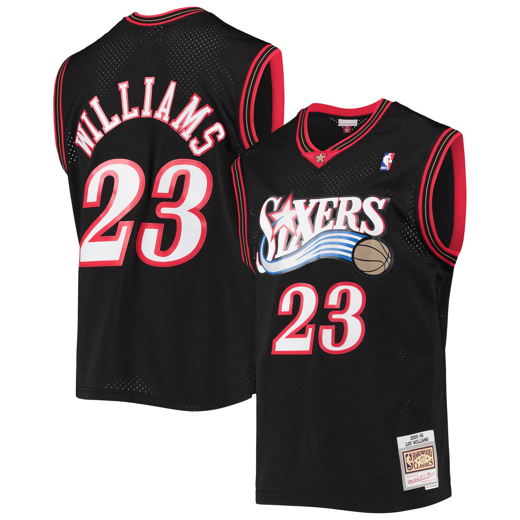 Lou Williams Philadelphia 76ers Mitchell & Ness 2005\/06 Hardwood Classics Swingman Jersey - Black cheap jerseys for sale - CheapJerseys.Shop