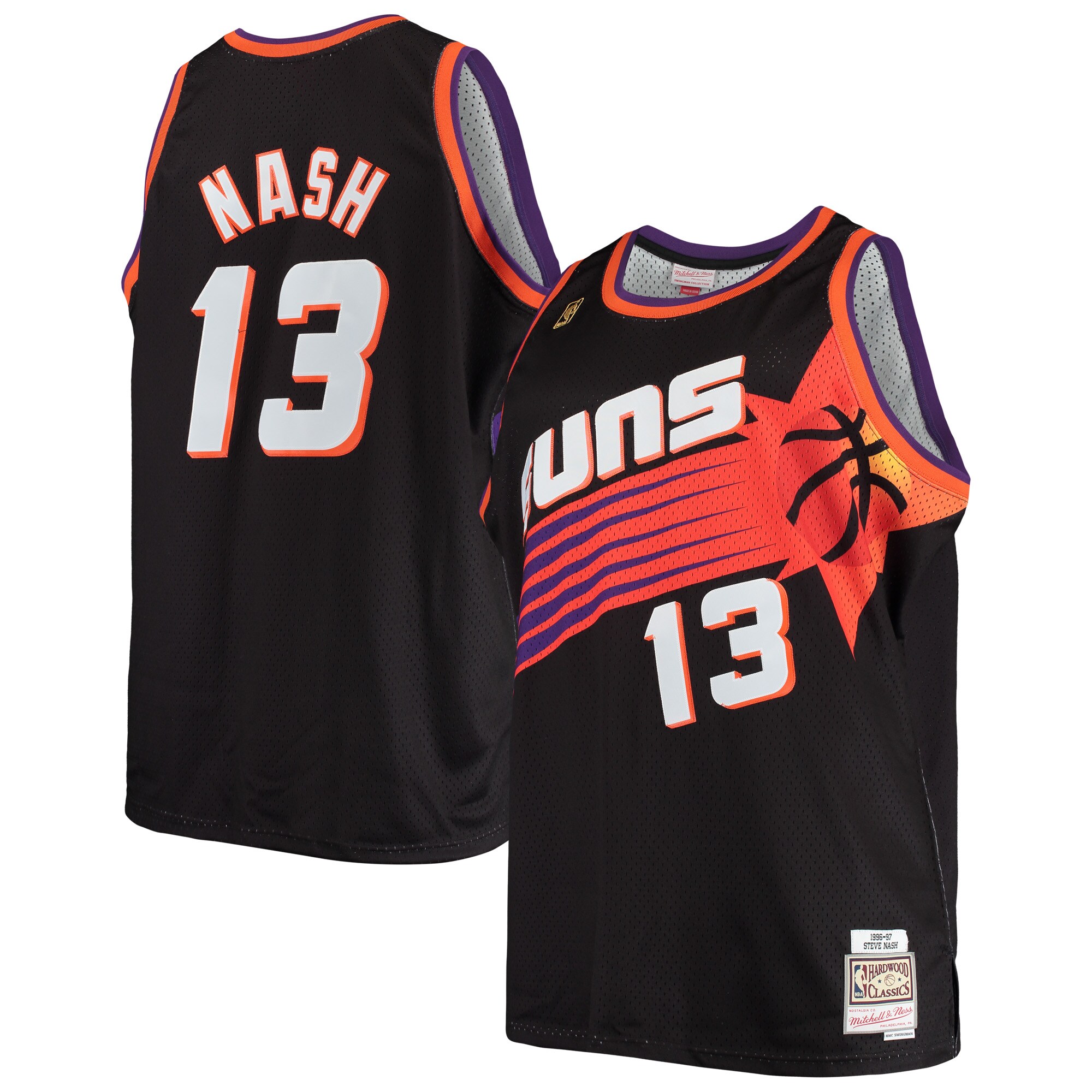 Steve Nash Phoenix Suns Mitchell & Ness 1996\/97 Big & Tall Hardwood Classics Swingman Jersey - Black cheap jerseys for sale - CheapJerseys.Shop