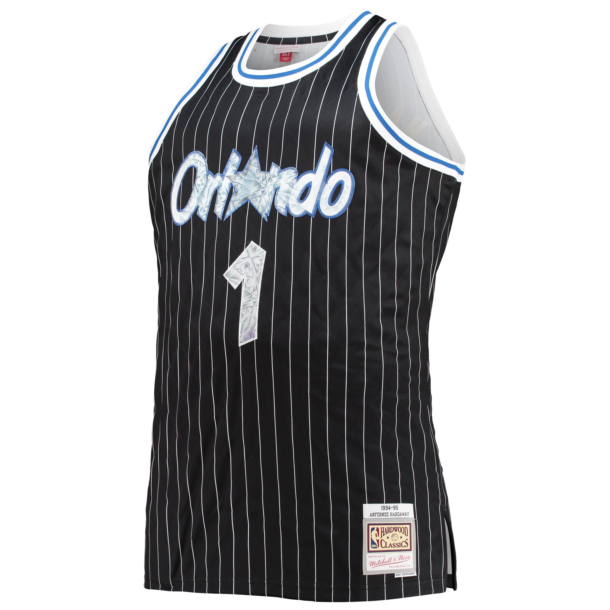 Penny Hardaway Orlando Magic Mitchell & Ness Big & Tall 1994\/95 75th Anniversary Diamond Swingman Jersey - Black cheap jerseys for sale - CheapJerseys.Shop