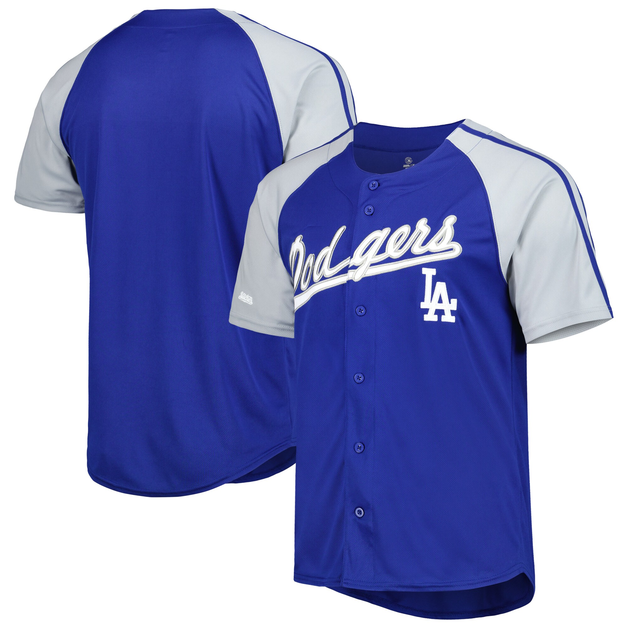 Los Angeles Dodgers Stitches Button-Down Raglan Fashion Jersey - Royal cheap jerseys for sale - CheapJerseys.Shop
