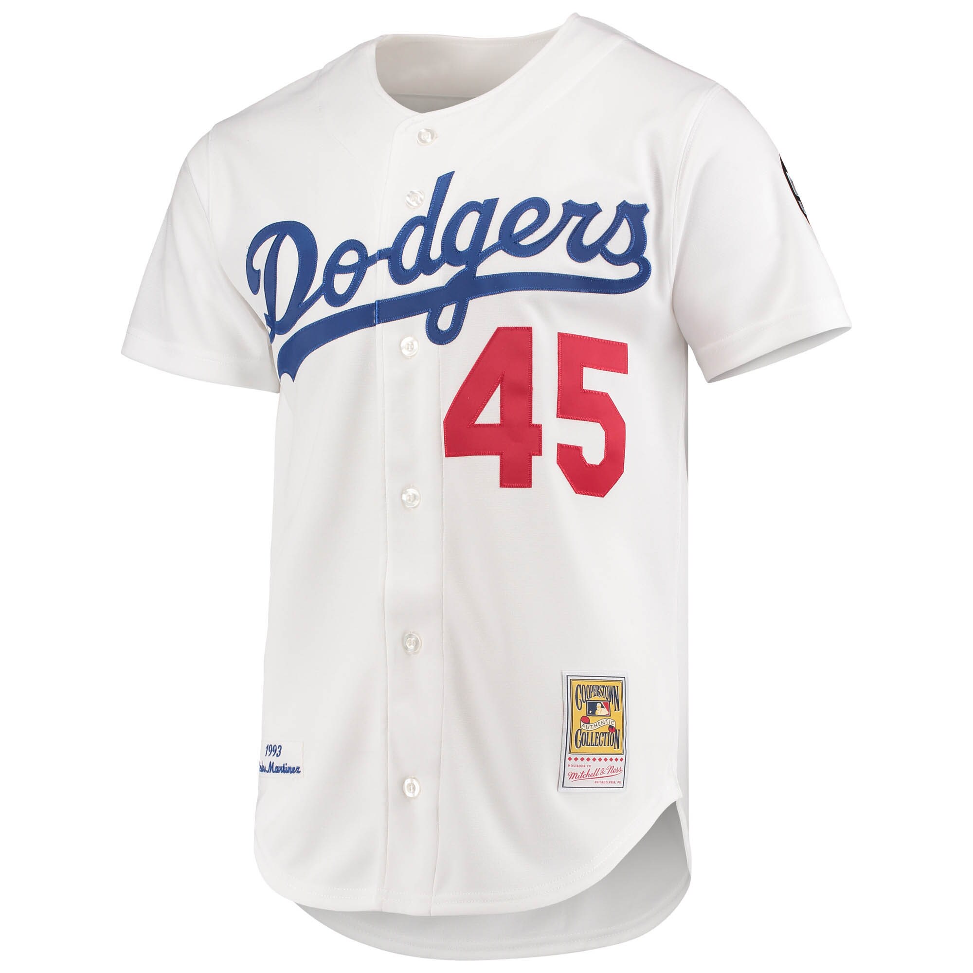 Pedro Martinez Los Angeles Dodgers Mitchell & Ness 1993 Cooperstown Collection Home Authentic Jersey - White cheap jerseys for sale - CheapJerseys.Shop