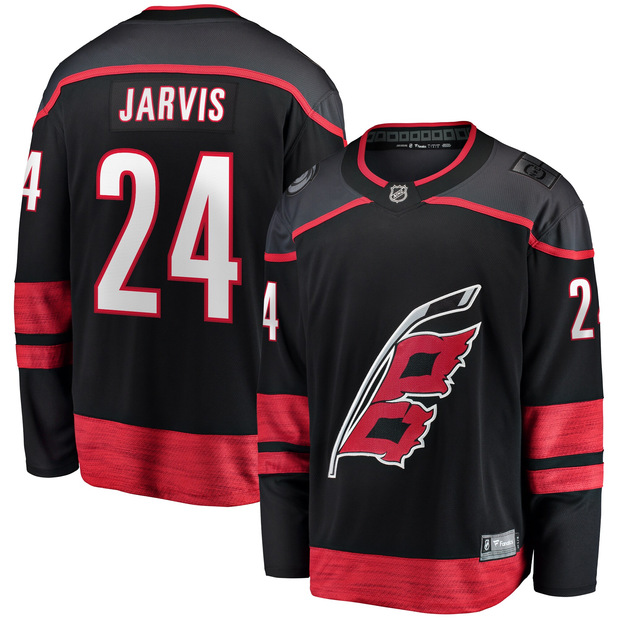 Seth Jarvis Carolina Hurricanes Fanatics Home Breakaway Jersey - Black cheap jerseys for sale - CheapJerseys.Shop