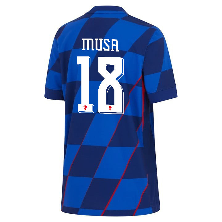 Petar Musa 18 Croatia National Team 2024 Away YOUTH Jersey - Blue cheap jerseys for sale - CheapJerseys.Shop