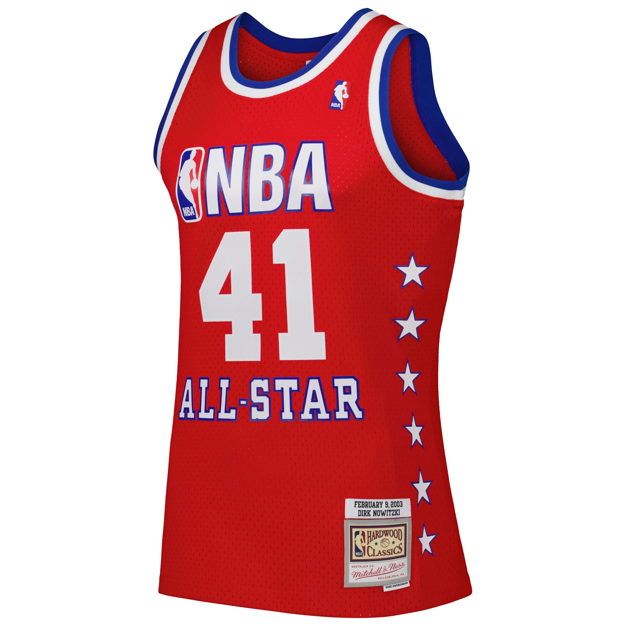 Dirk Nowitzki Western Conference Mitchell & Ness 2003 All Star Game Swingman Jersey - Red cheap jerseys for sale - CheapJerseys.Shop