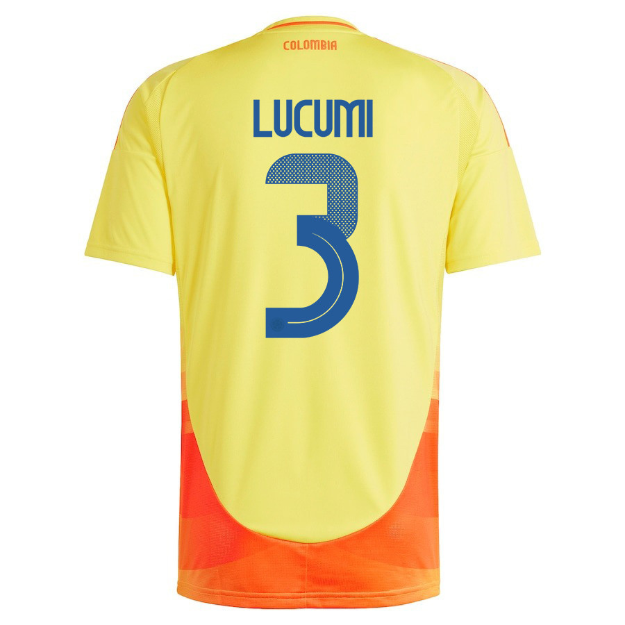 Jhon Lucumi 3 Colombia National Team 2024/25 Home Men Jersey - Yellow cheap jerseys for sale - CheapJerseys.Shop