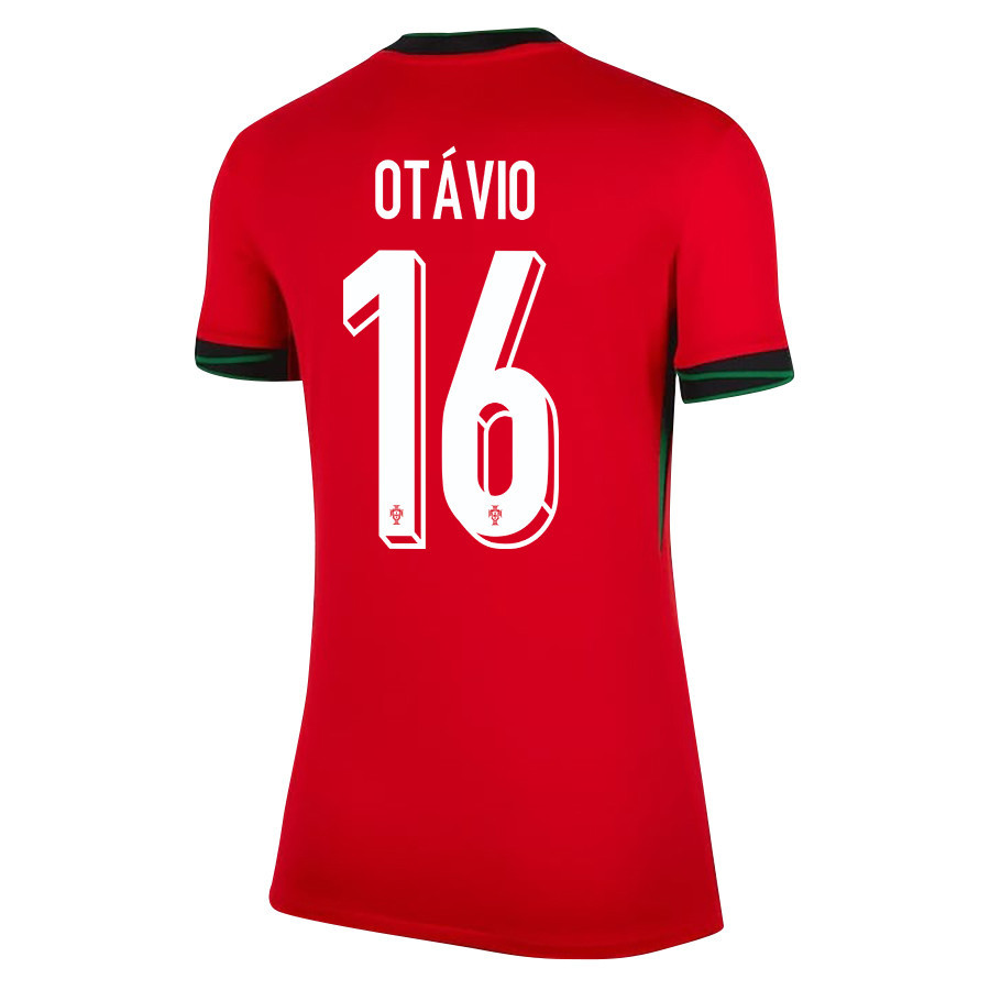 Otávio 16 Portugal National Team 2024/25 Home WOMEN Jersey - Red cheap jerseys for sale - CheapJerseys.Shop