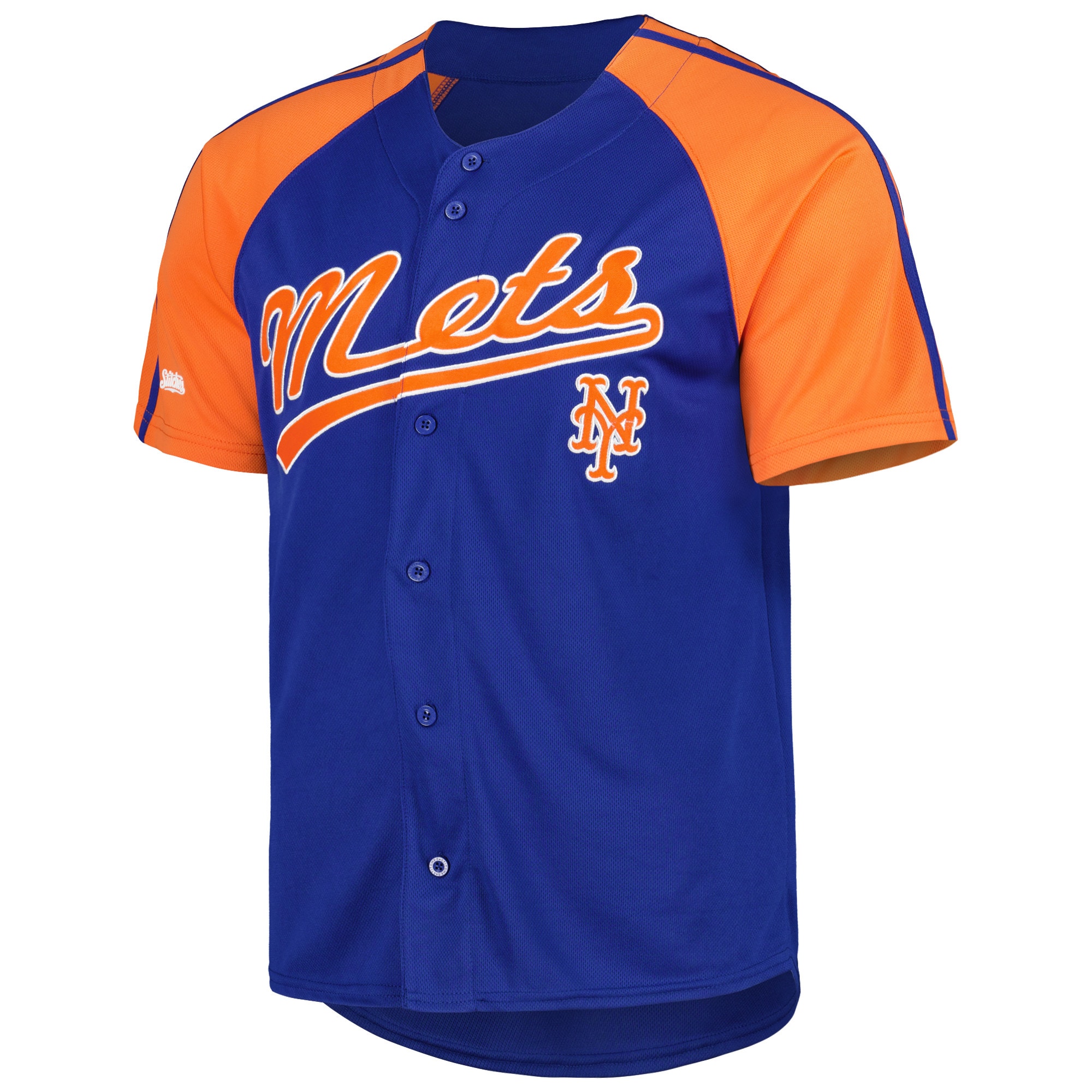 New York Mets Stitches Button-Down Raglan Fashion Jersey - Royal cheap jerseys for sale - CheapJerseys.Shop