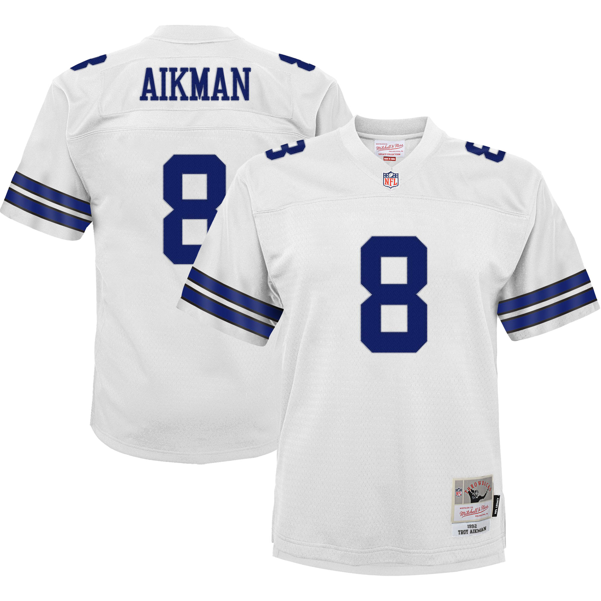 Troy Aikman Dallas Cowboys Mitchell & Ness Youth Retired Player Legacy Jersey - White cheap jerseys for sale - CheapJerseys.Shop