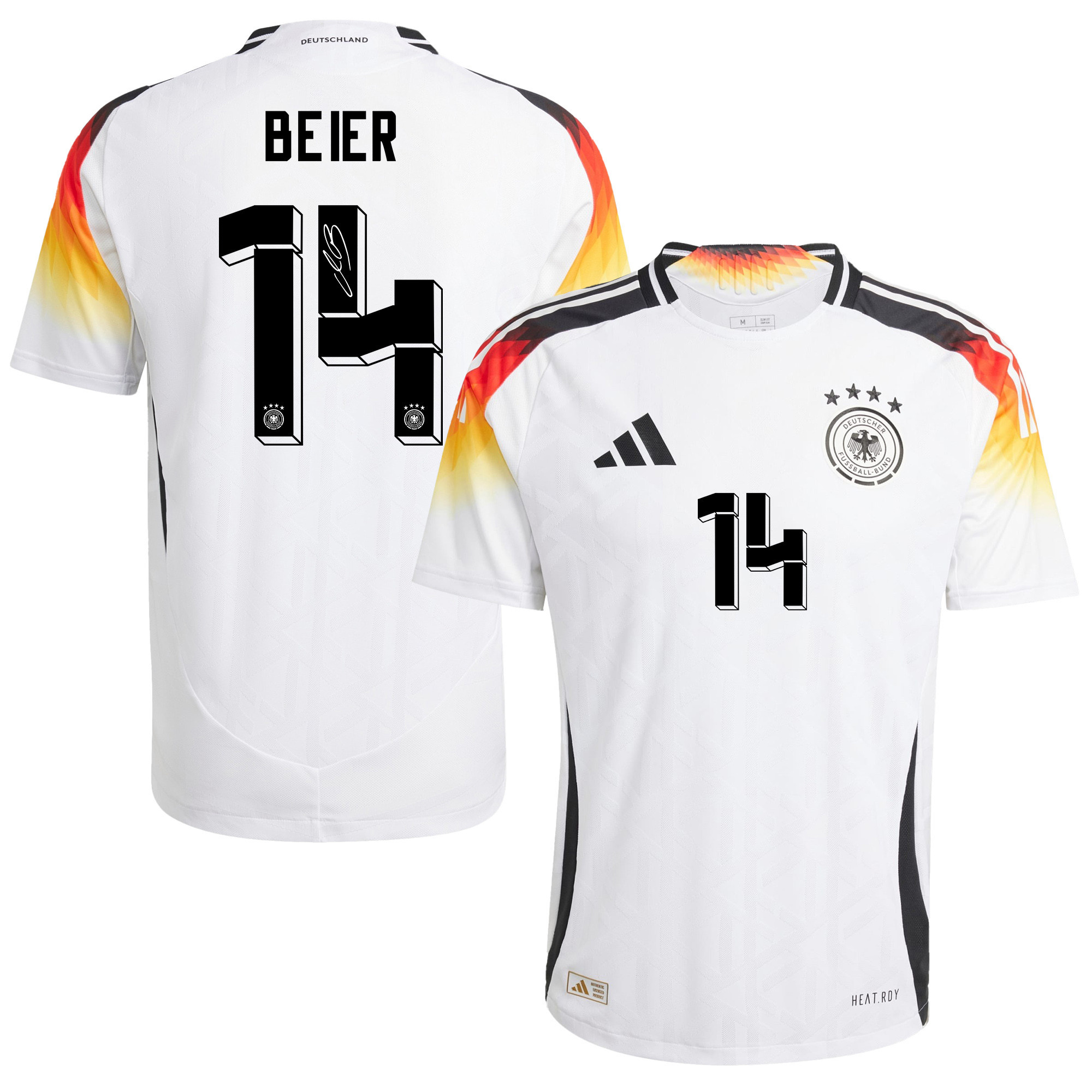 Maximilian Beier 14 Signed Germany National Team 2024/25 Home Jersey Autographed - Men cheap jerseys for sale - CheapJerseys.Shop