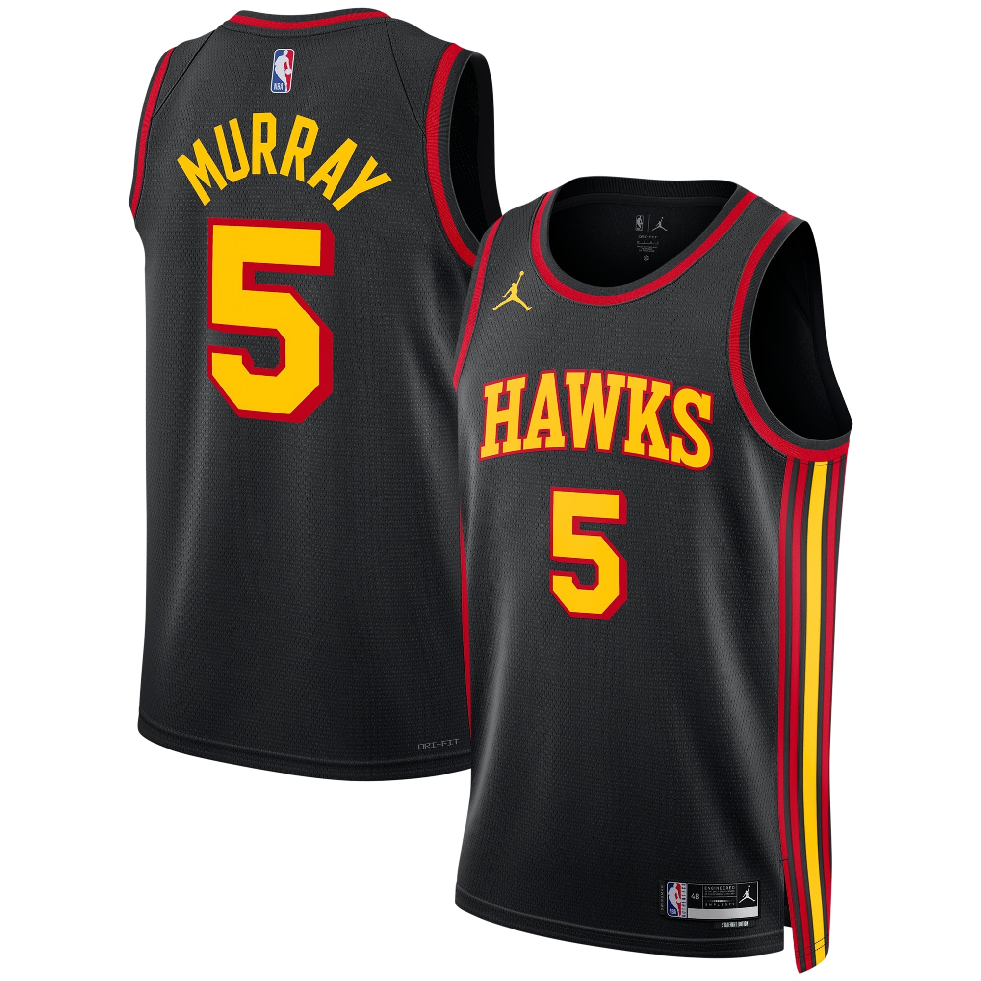 Dejounte Murray Atlanta Hawks Jordan Brand Unisex Swingman Jersey - Statement Edition - Black cheap jerseys for sale - CheapJerseys.Shop