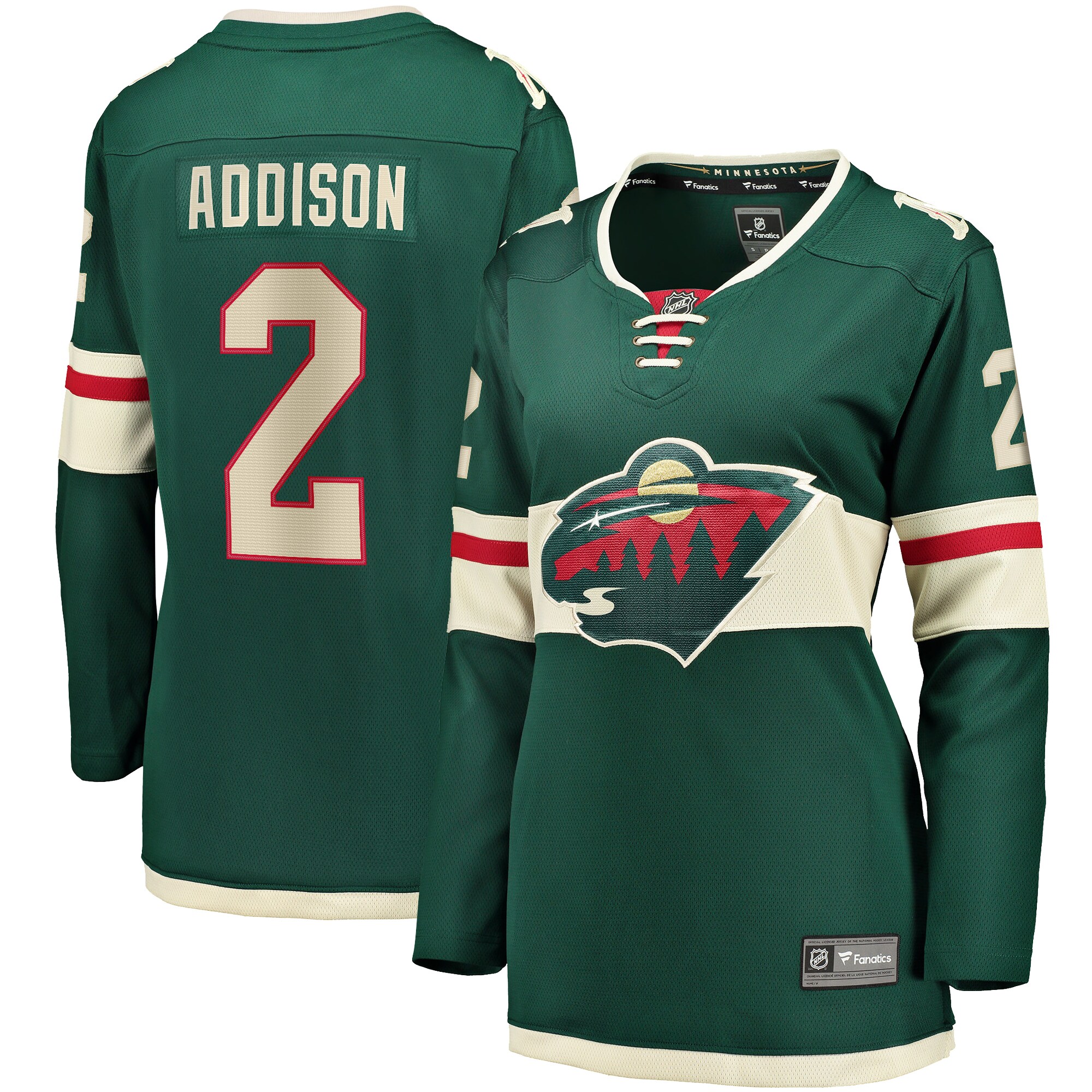 Calen Addison Minnesota Wild Fanatics Women's Home Breakaway Player Jersey - Green cheap jerseys for sale - CheapJerseys.Shop