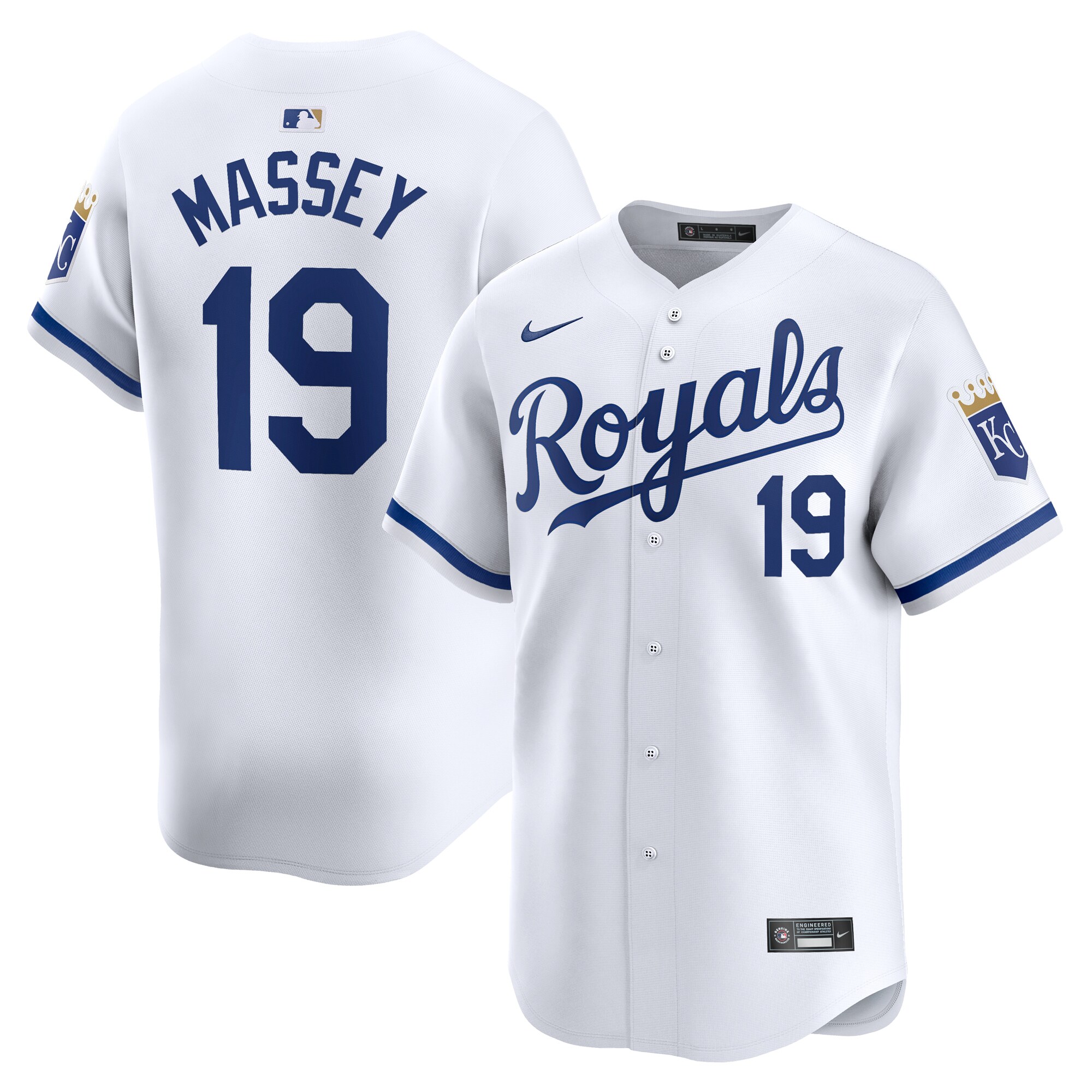 Michael Massey Kansas City Royals Home Limited Player Jersey - White cheap jerseys for sale - CheapJerseys.Shop