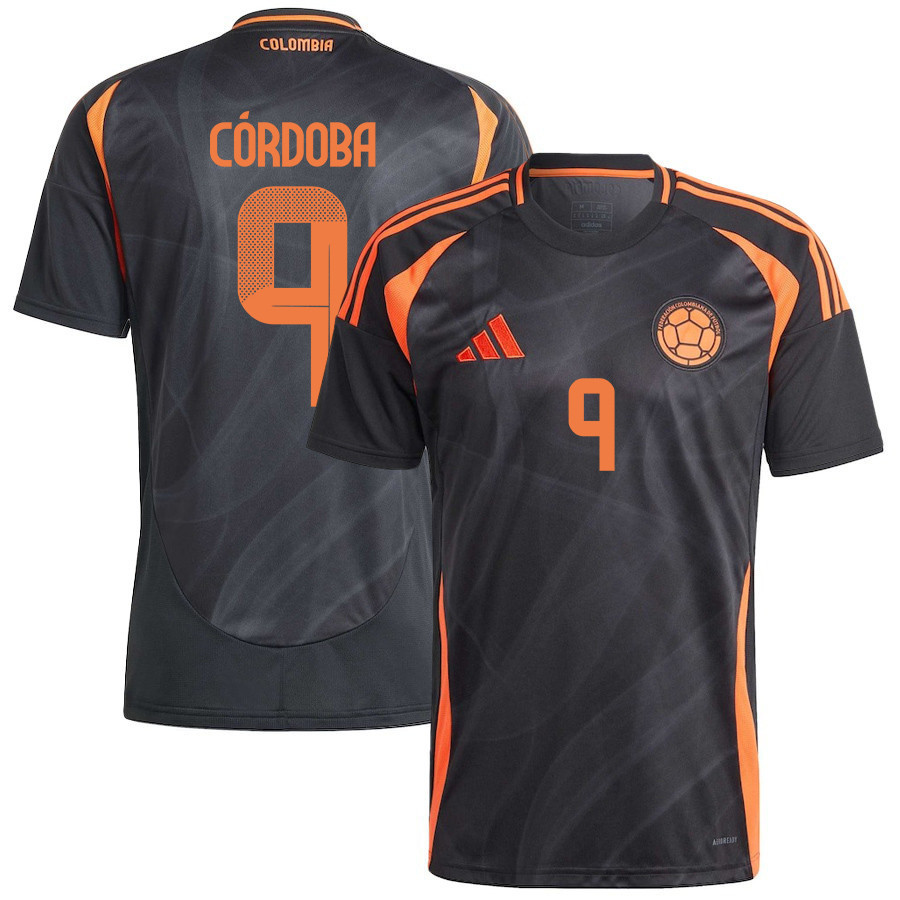 Jhon Córdoba 9 Colombia National Team 2024/25 Away Men Jersey - Black cheap jerseys for sale - CheapJerseys.Shop