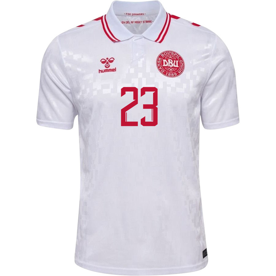 Pierre-Emile Højbjerg 23 Denmark National Team 2024/25 Away Men Jersey - White cheap jerseys for sale - CheapJerseys.Shop