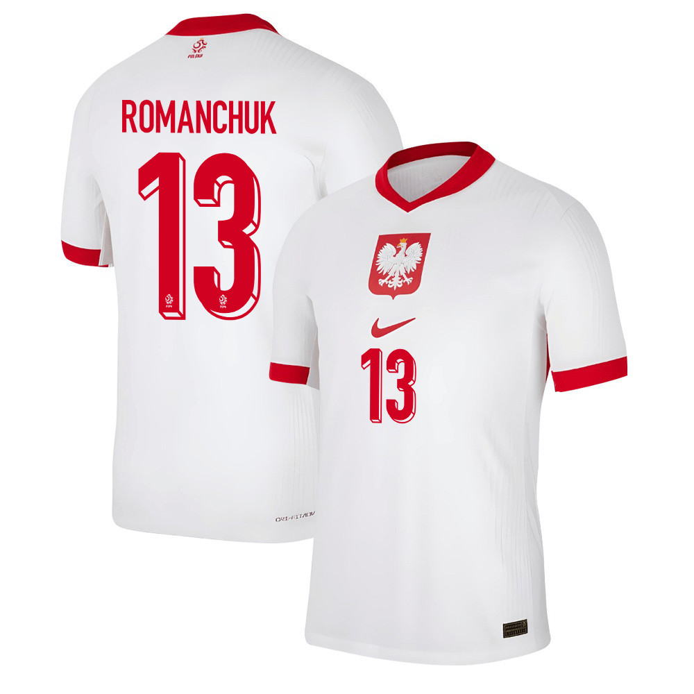 Taras Romanchuk 13 Poland National Team 2024/25 Home Men Jersey - White cheap jerseys for sale - CheapJerseys.Shop