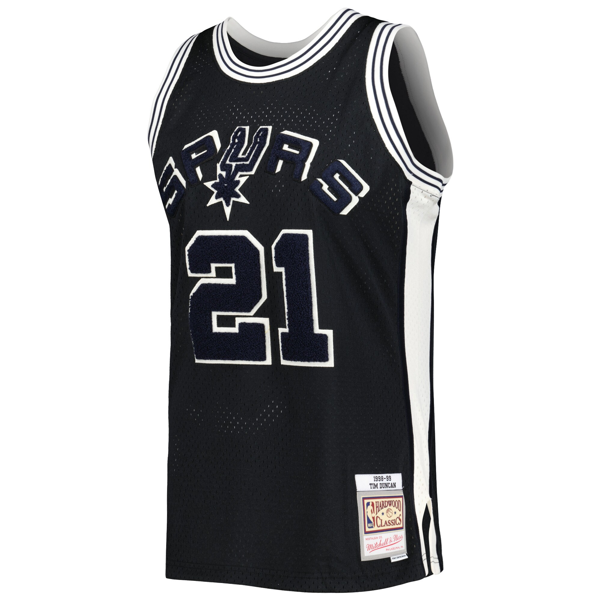 Tim Duncan San Antonio Spurs Mitchell & Ness 1998\/99 Hardwood Classics Off-Court Swingman Jersey - Black cheap jerseys for sale - CheapJerseys.Shop