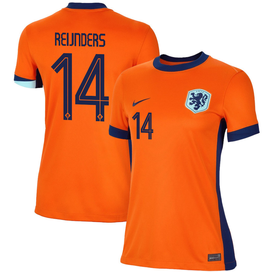 Tijjani Reijnders 14 Netherlands National Team 2024/25 Home WOMEN Jersey - Orange cheap jerseys for sale - CheapJerseys.Shop