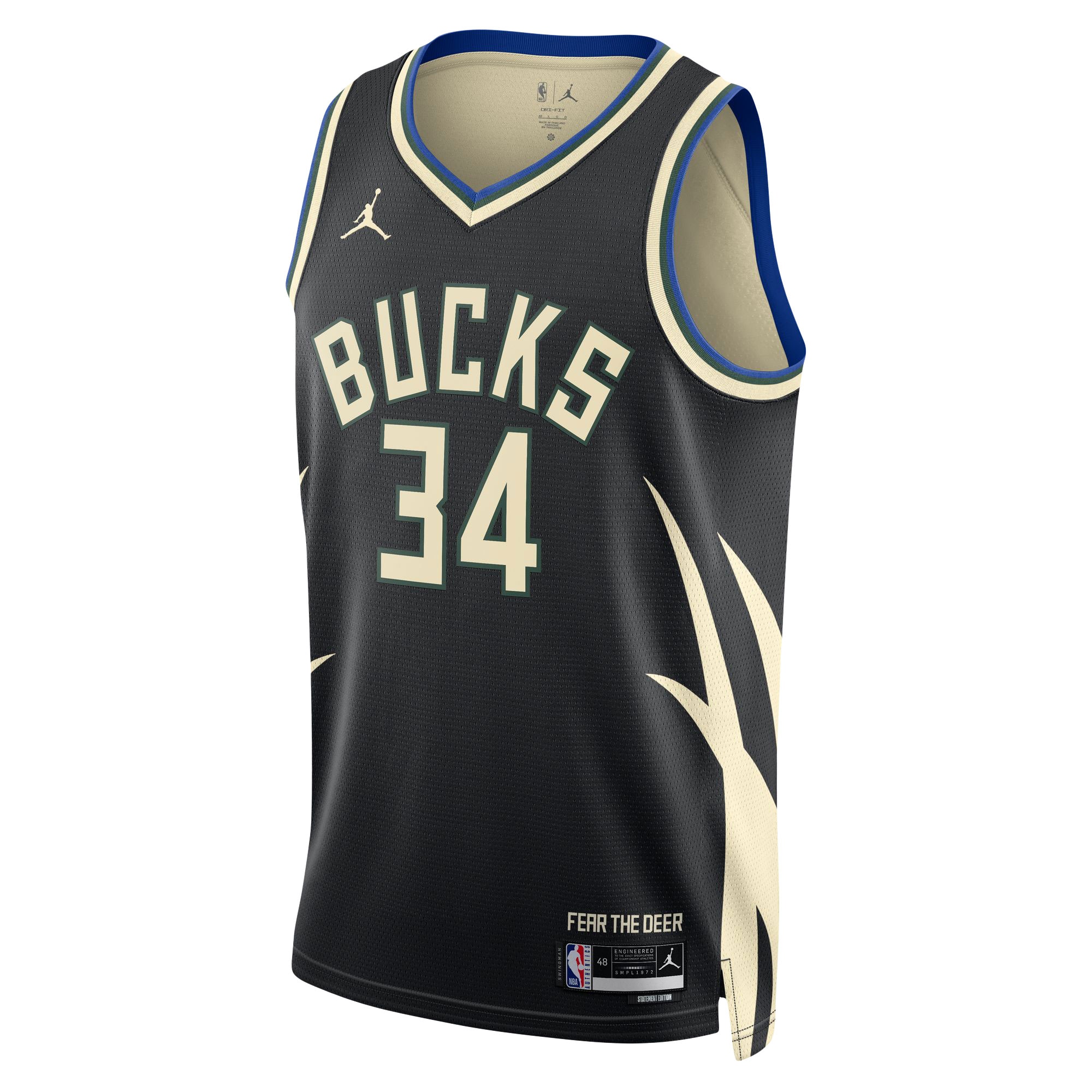 Giannis Antetokounmpo Milwaukee Bucks Jordan Brand Unisex Swingman Jersey - Statement Edition - Black cheap jerseys for sale - CheapJerseys.Shop