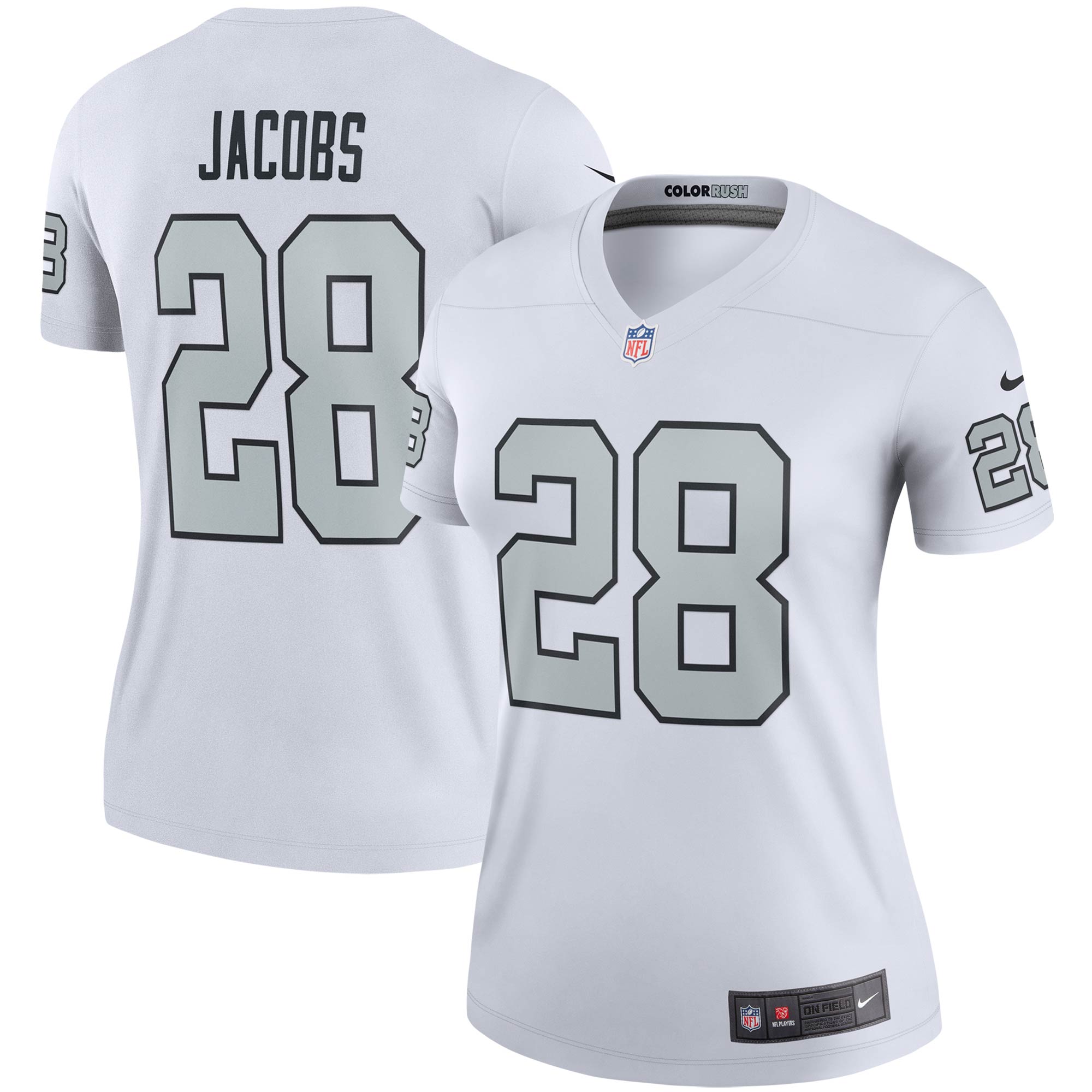 Josh Jacobs Las Vegas Raiders Women's Color Rush Legend Player Jersey - White cheap jerseys for sale - CheapJerseys.Shop