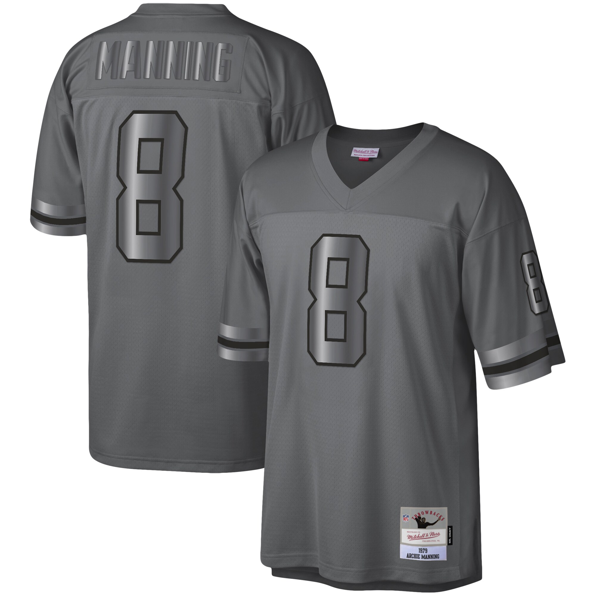 Archie Manning New Orleans Saints Mitchell & Ness 1979 Retired Player Metal Legacy Jersey - Charcoal cheap jerseys for sale - CheapJerseys.Shop