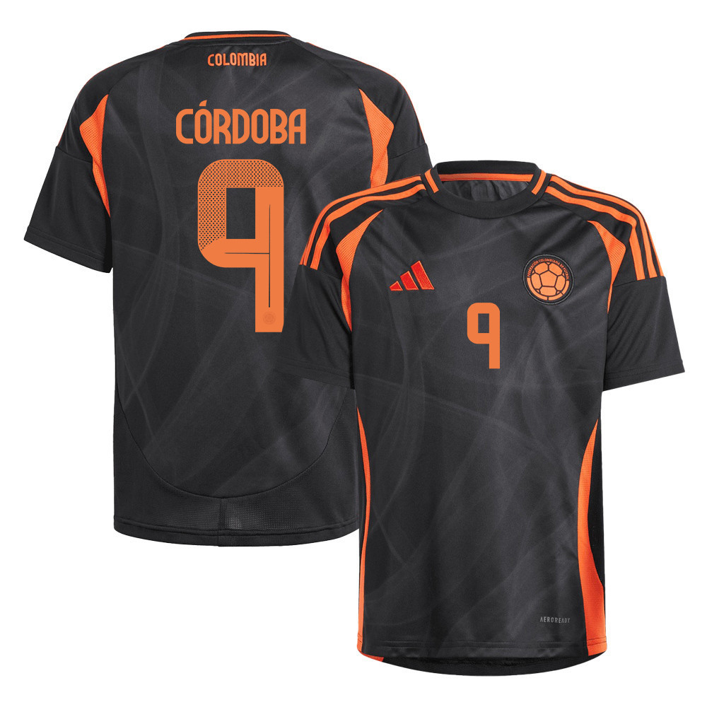 Jhon Córdoba 9 Colombia National Team 2024/25 Away YOUTH Jersey - Black cheap jerseys for sale - CheapJerseys.Shop