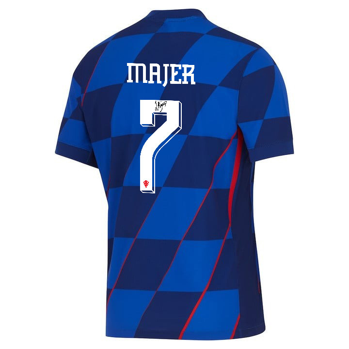 Lovro Majer 7 Signed Croatia National Team 2024 Away Men Jersey Autographed - Navy cheap jerseys for sale - CheapJerseys.Shop