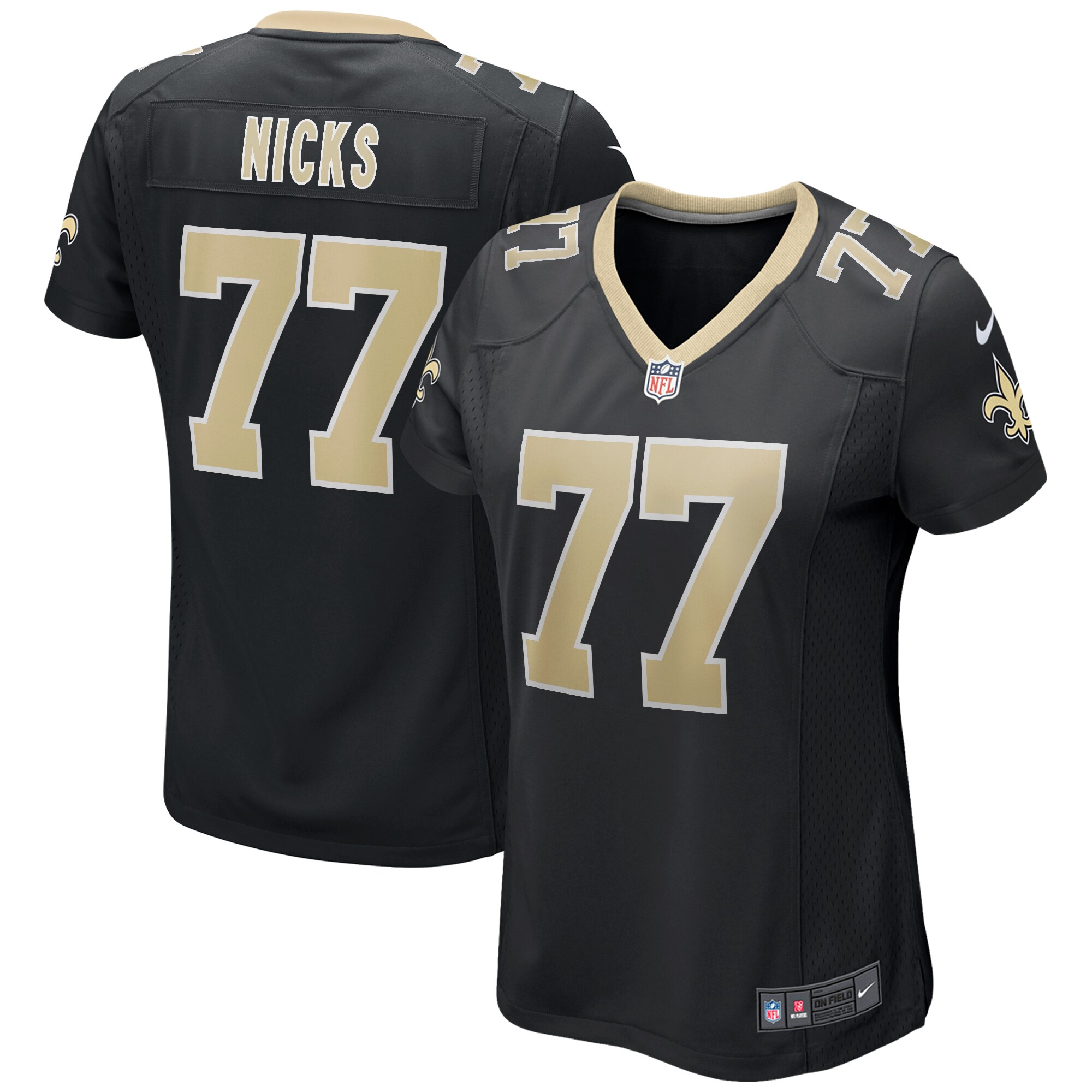 Carl Nicks New Orleans Saints Women's Game Retired Player Jersey - Black cheap jerseys for sale - CheapJerseys.Shop