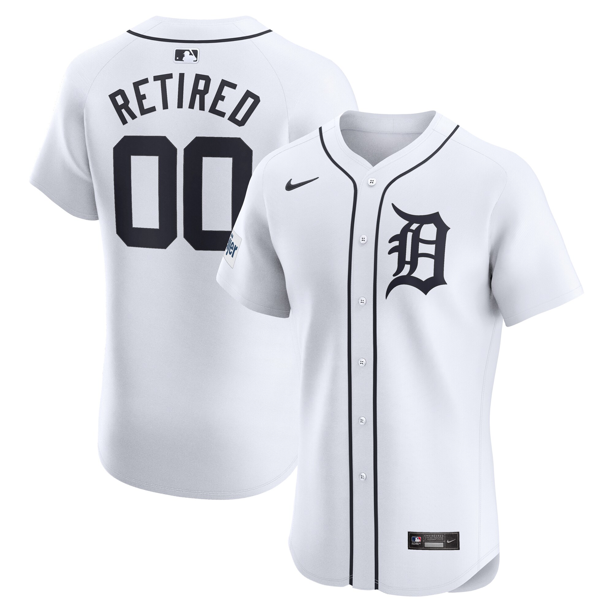 Detroit Tigers Home Elite Pick-A-Player Retired Roster Patch Jersey - White cheap jerseys for sale - CheapJerseys.Shop