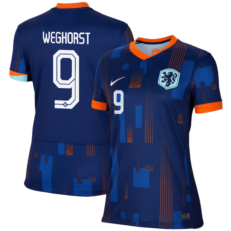 Wout Weghorst 9 Netherlands National Team 2024/25 Away WOMEN Jersey - Navy cheap jerseys for sale - CheapJerseys.Shop