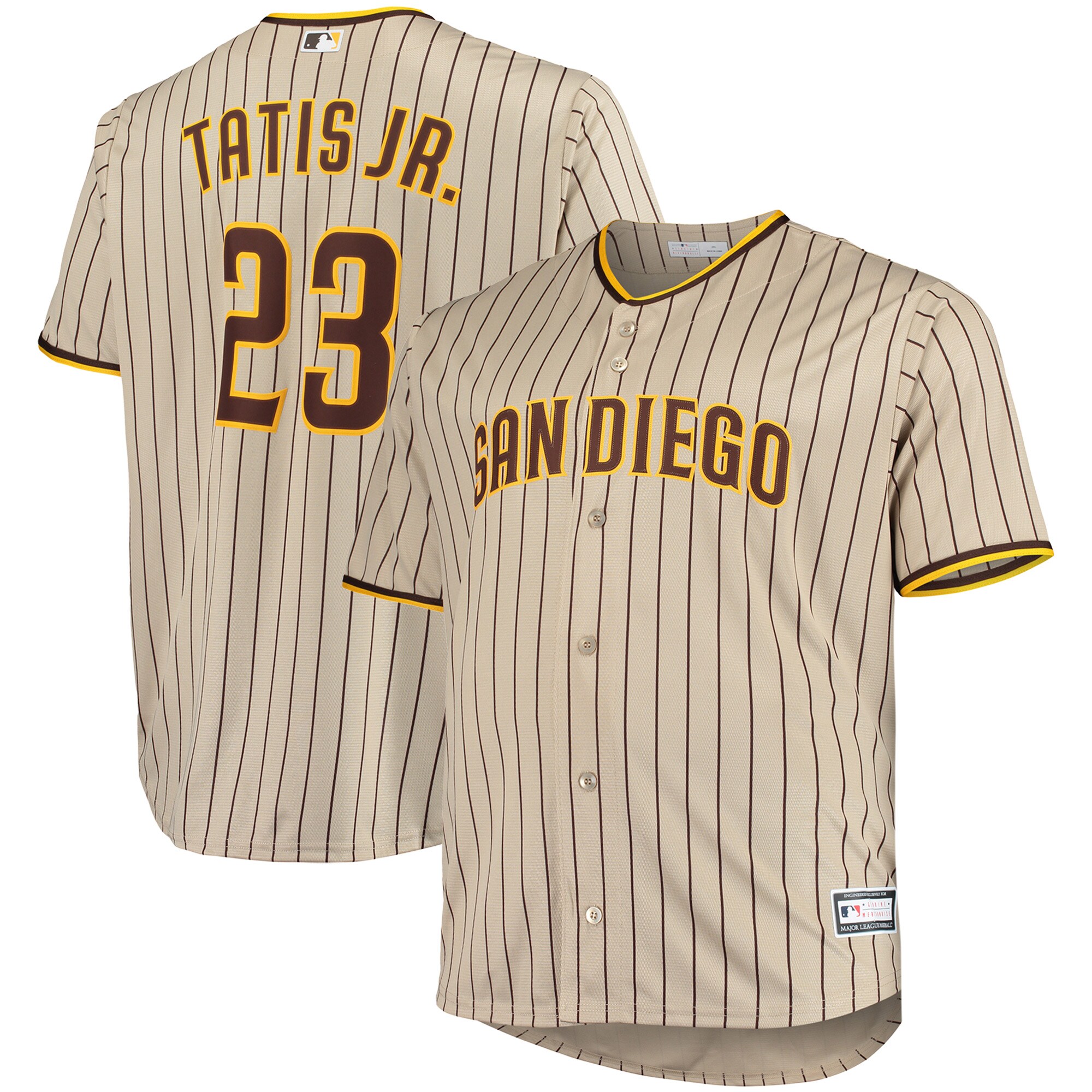 Fernando Tatis Jr. San Diego Padres Big & Tall Replica Player Jersey - Sand cheap jerseys for sale - CheapJerseys.Shop