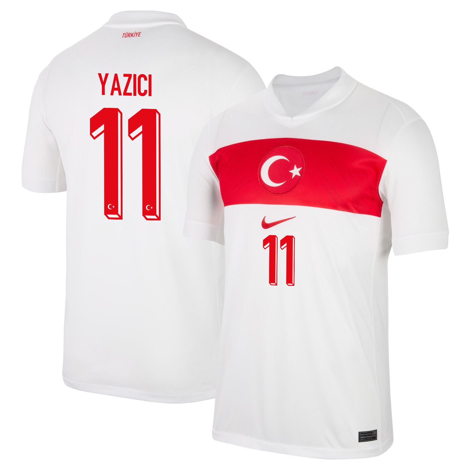 Yusuf Yazıcı 11 Turkey National Team 2024 Home Stadium Men Jersey - White cheap jerseys for sale - CheapJerseys.Shop
