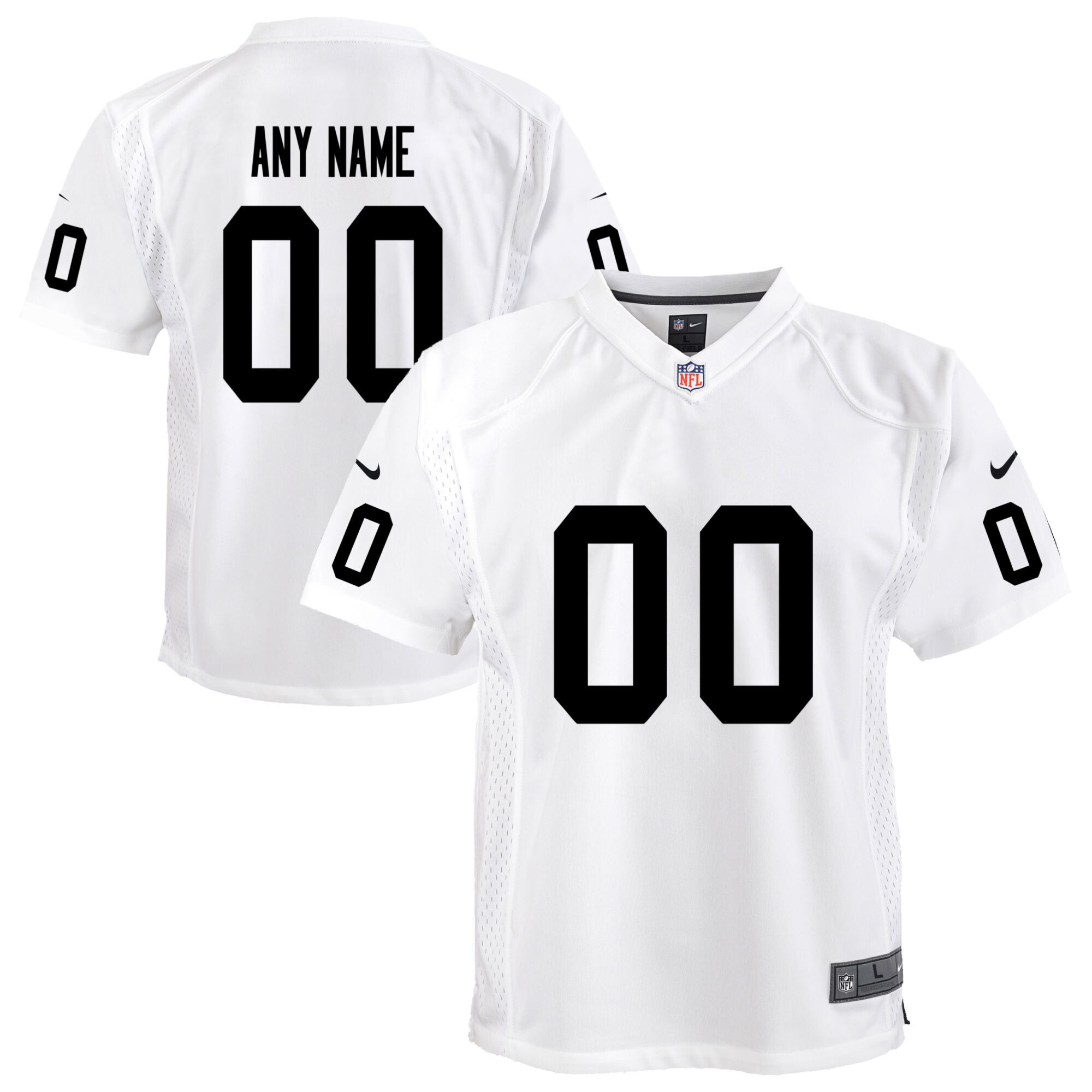 Las Vegas Raiders Youth Team Custom Game Jersey - White cheap jerseys for sale - CheapJerseys.Shop