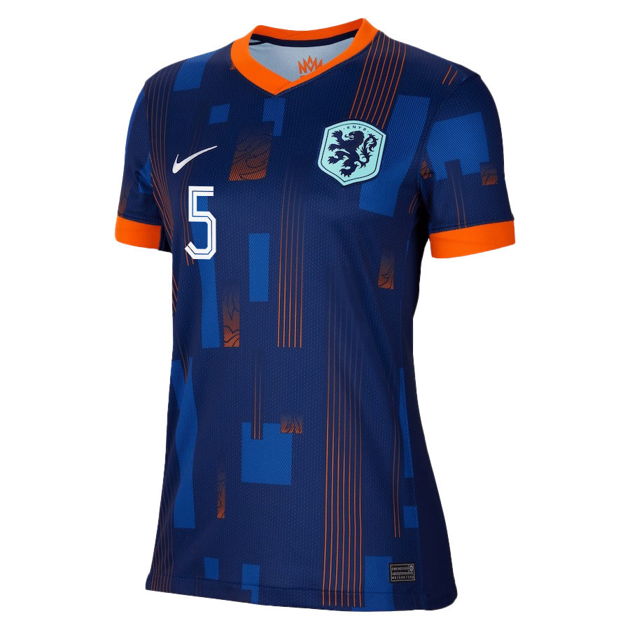 Nathan Aké 5 Netherlands National Team 2024/25 Away WOMEN Jersey - Navy cheap jerseys for sale - CheapJerseys.Shop