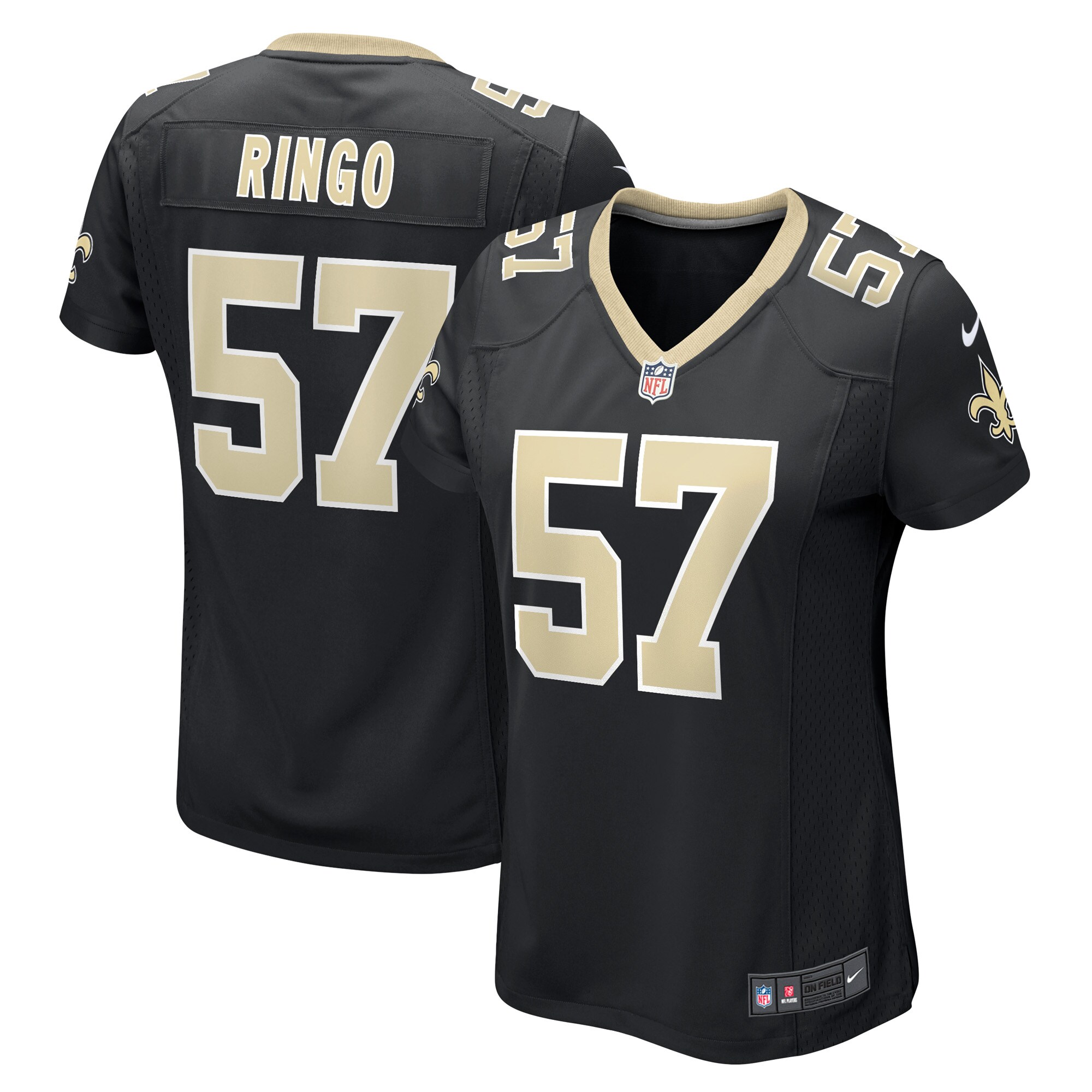 Christian Ringo New Orleans Saints Women's Game Player Jersey - Black cheap jerseys for sale - CheapJerseys.Shop