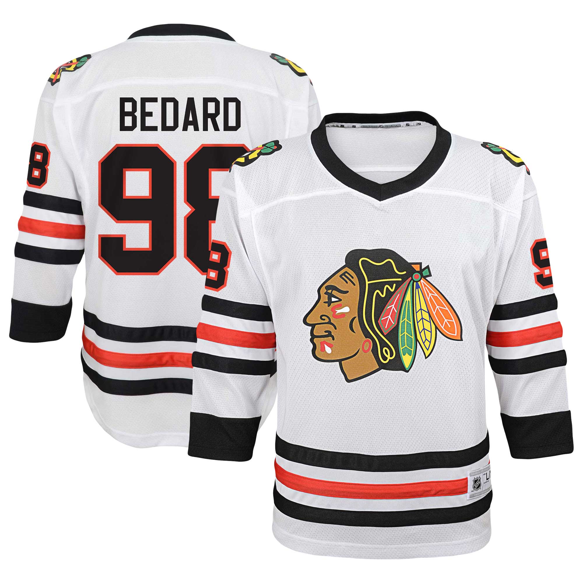 Connor Bedard Chicago Blackhawks Youth Away Replica Player Jersey - White cheap jerseys for sale - CheapJerseys.Shop