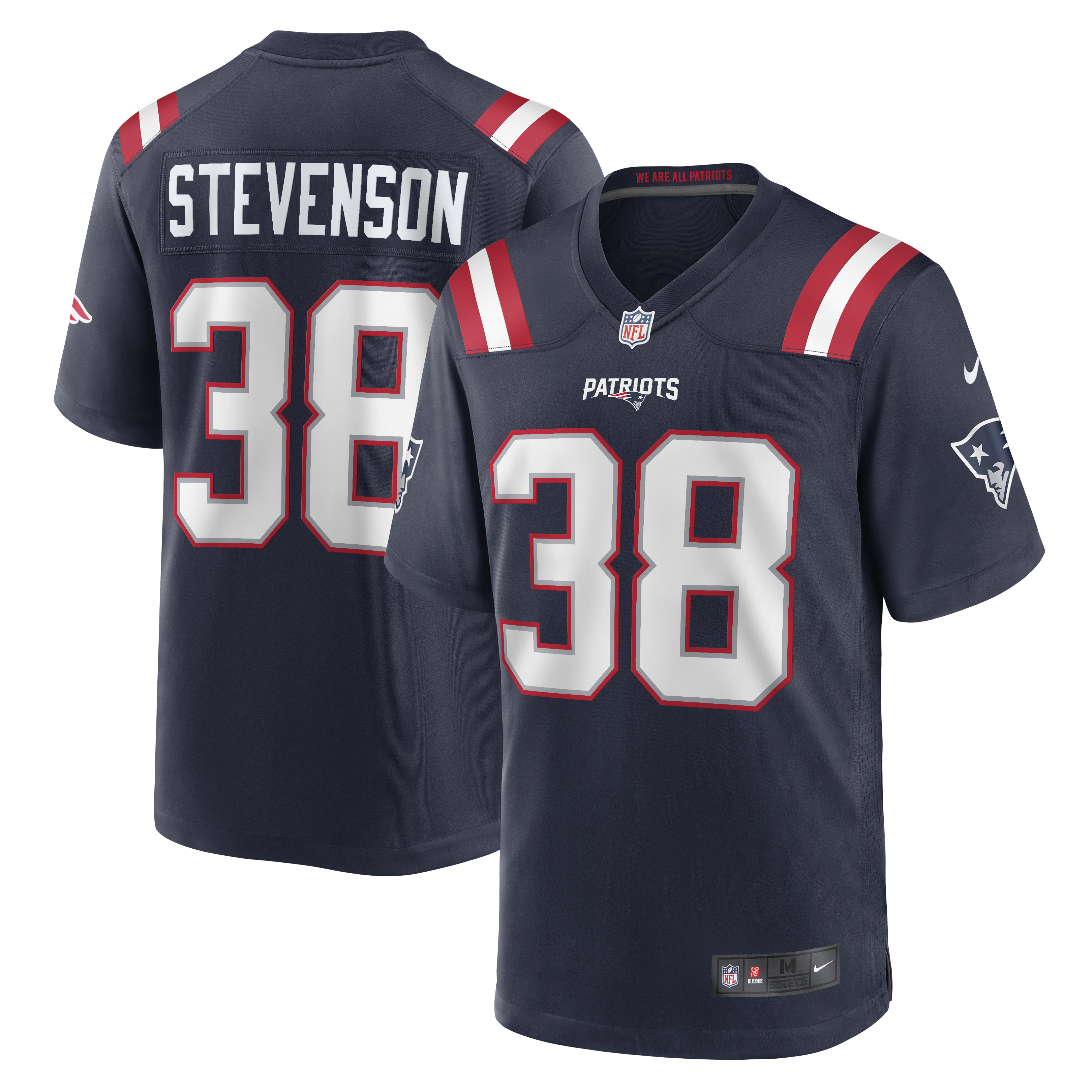 Rhamondre Stevenson New England Patriots Game Jersey - Navy cheap jerseys for sale - CheapJerseys.Shop