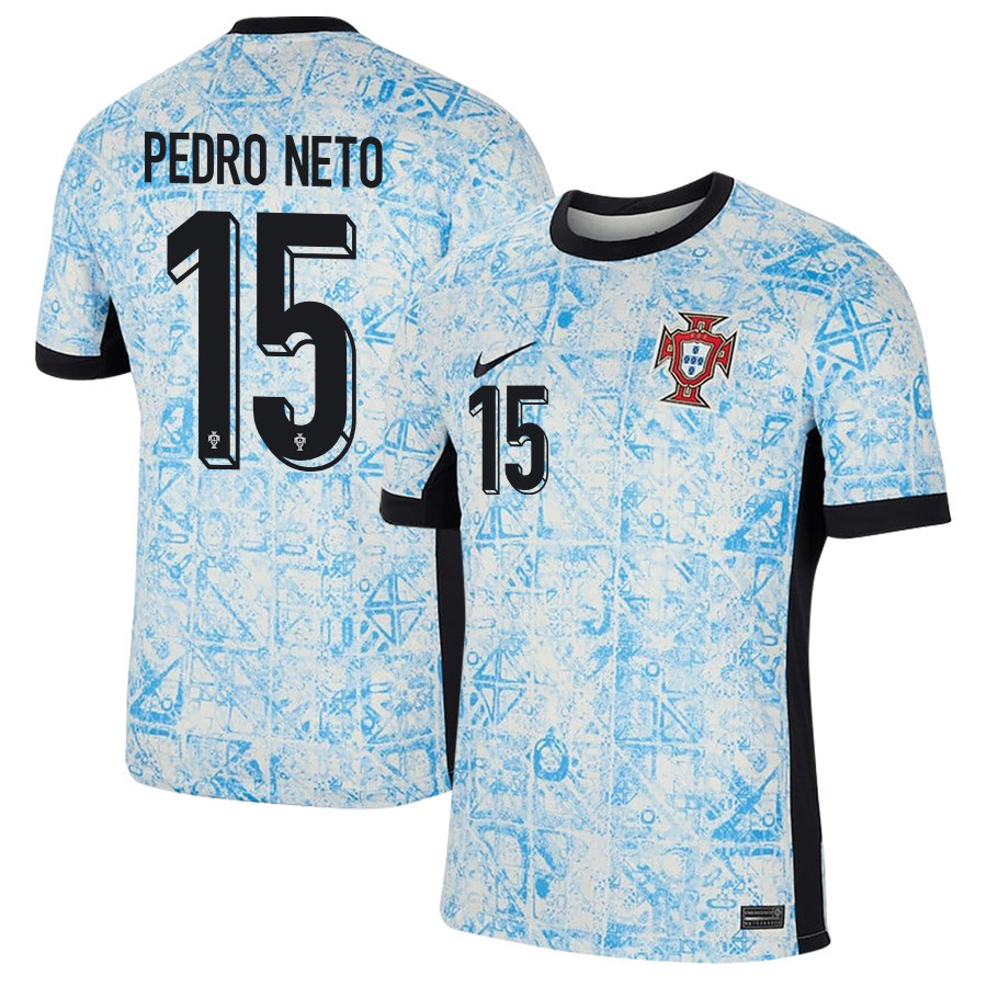 Pedro Neto 15 Portugal National Team 2024/25 Away Men Jersey - Cream/Blue cheap jerseys for sale - CheapJerseys.Shop