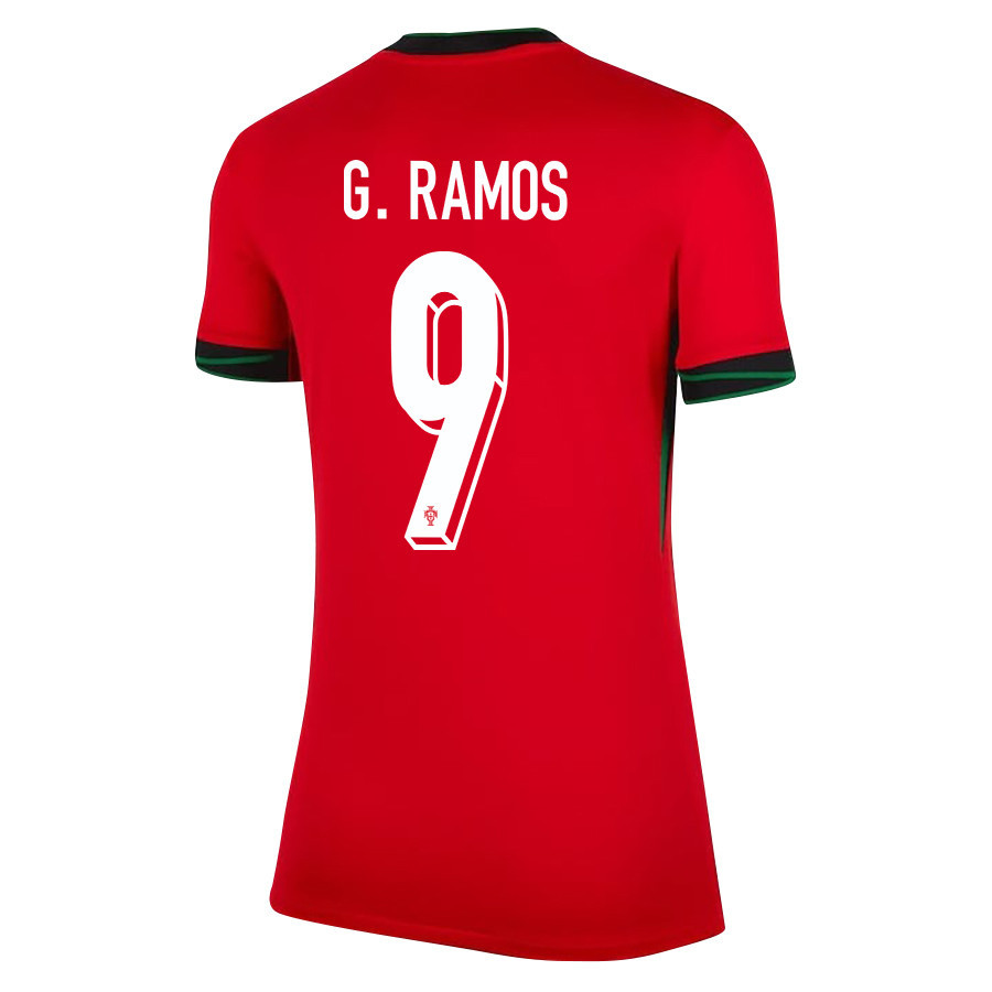 Gonçalo Ramos 9 Portugal National Team 2024/25 Home WOMEN Jersey - Red cheap jerseys for sale - CheapJerseys.Shop