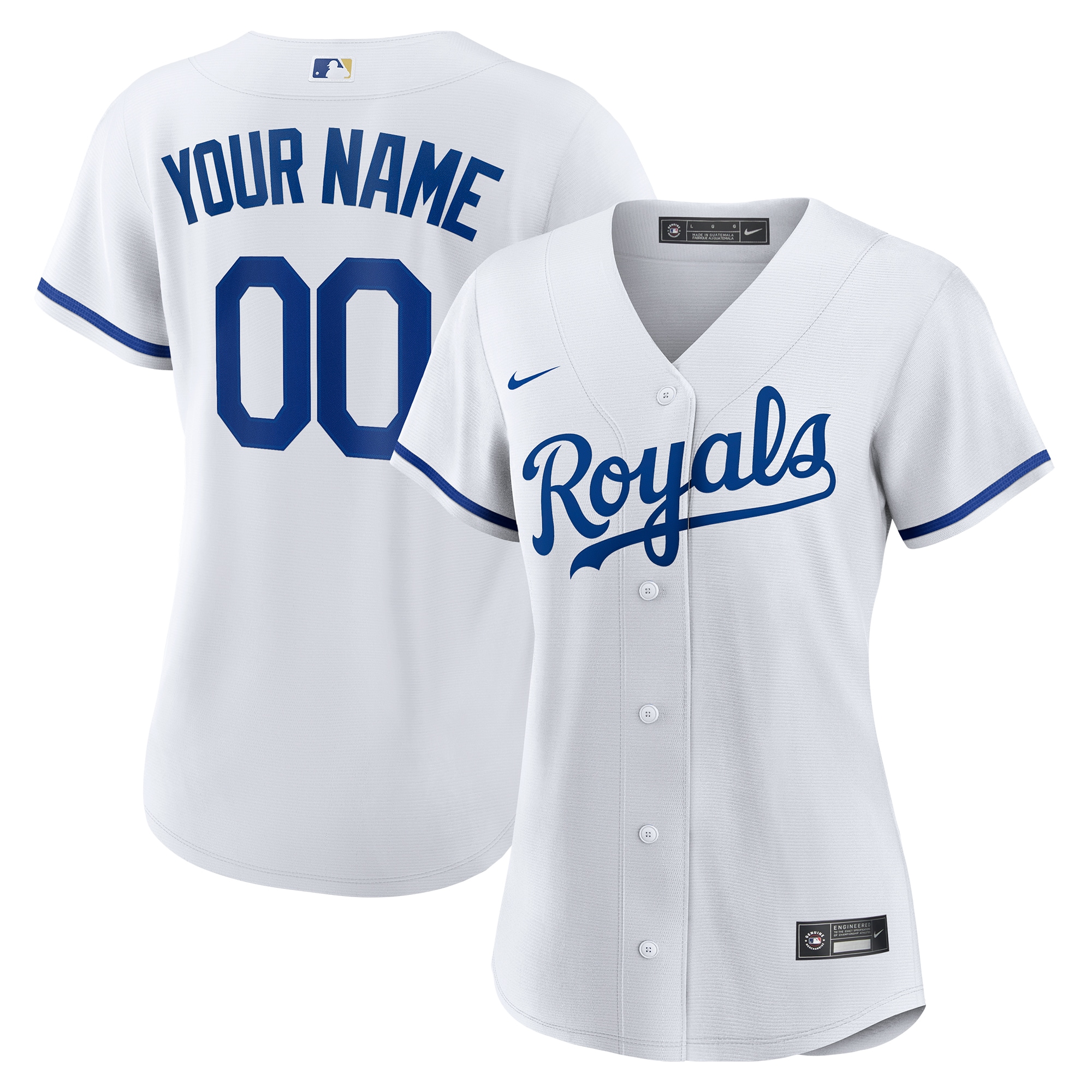 Kansas City Royals Women's Replica Custom Jersey - White cheap jerseys for sale - CheapJerseys.Shop