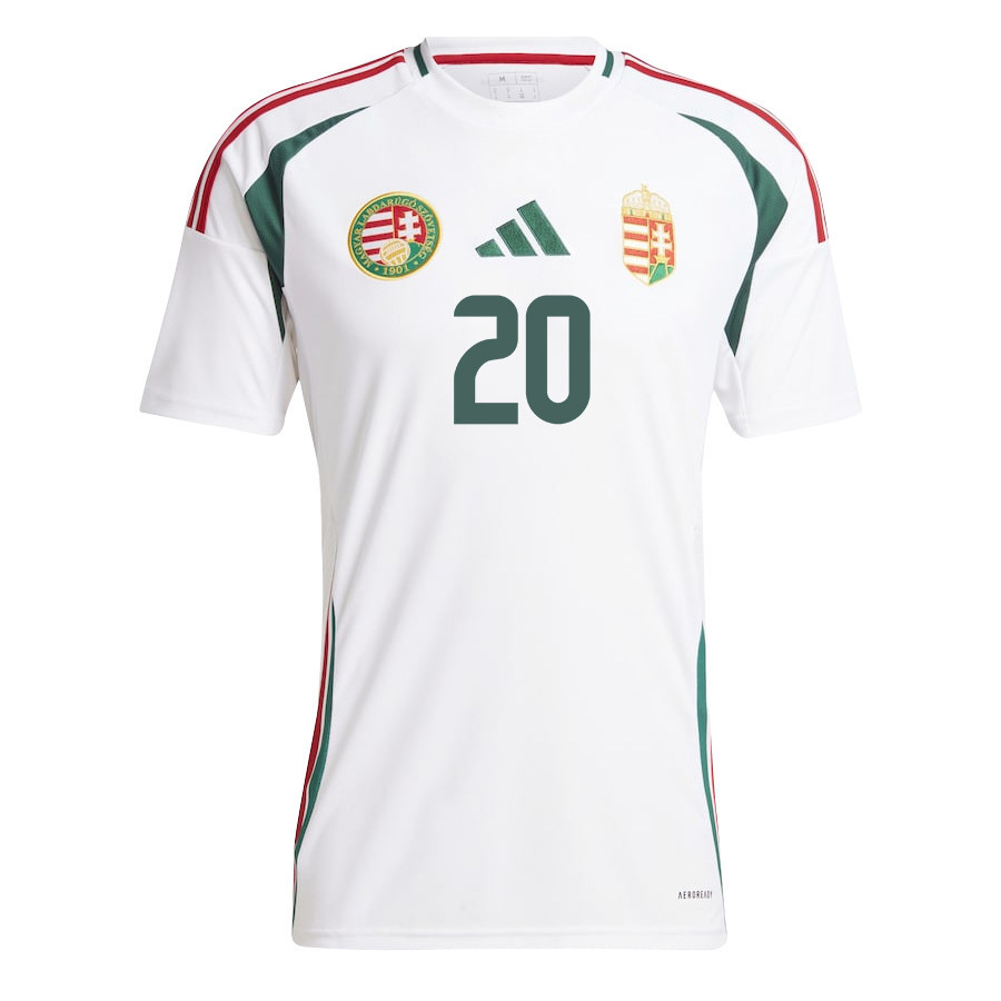 Roland Sallai 20 Hungary National Team 2024/25 Away Men Jersey - White cheap jerseys for sale - CheapJerseys.Shop