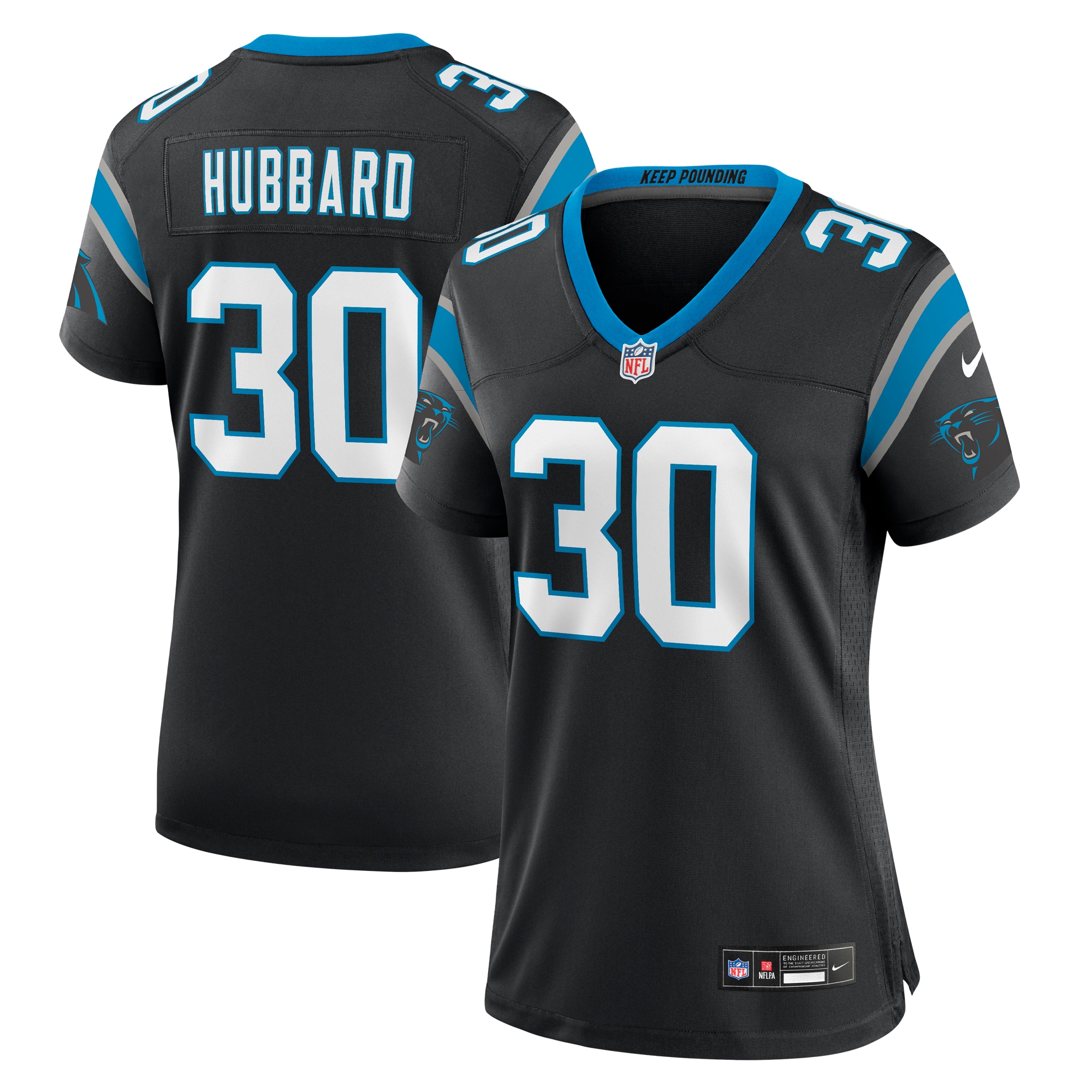 Chuba Hubbard Carolina Panthers Women's Team Game Jersey - Black cheap jerseys for sale - CheapJerseys.Shop