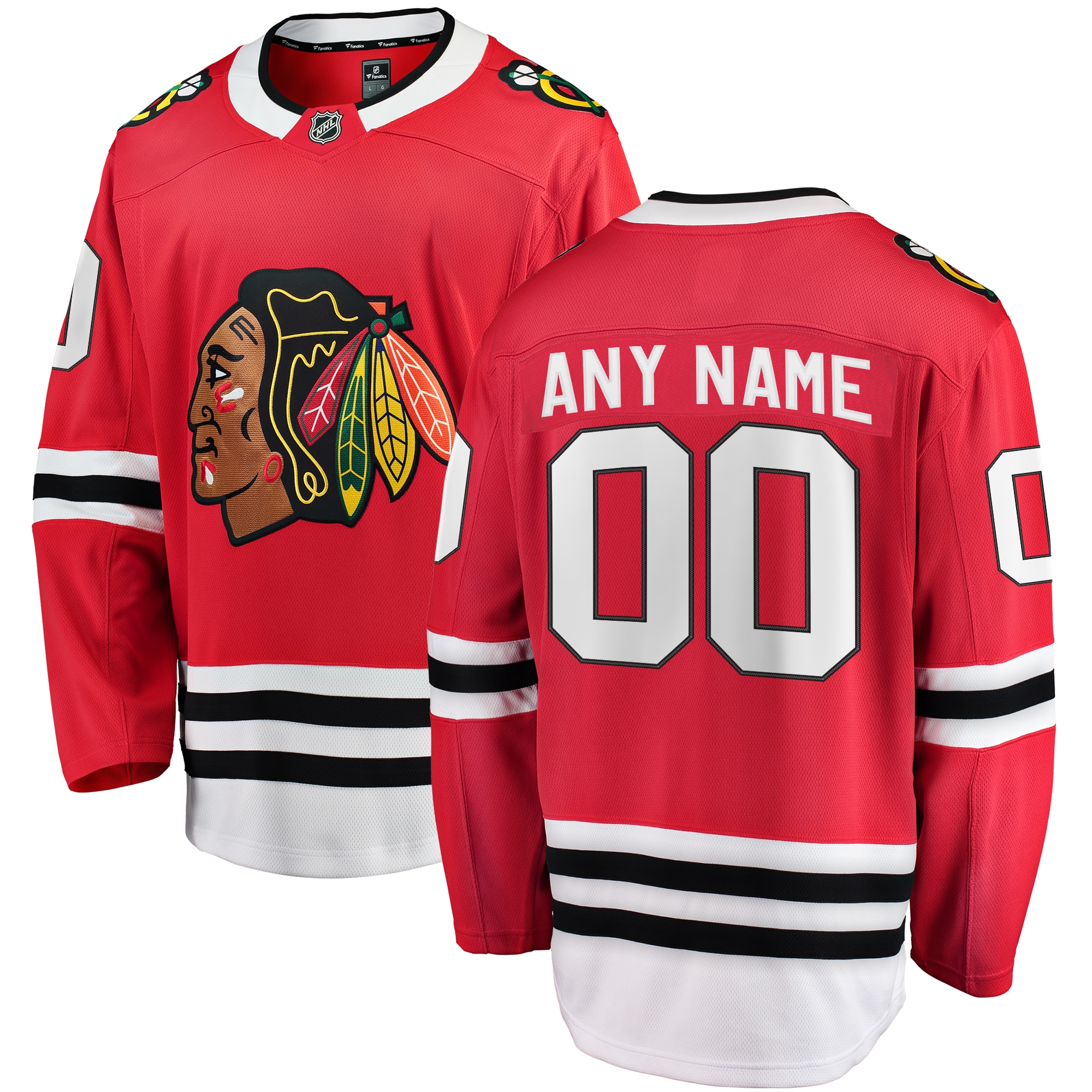 Chicago Blackhawks Fanatics Home Breakaway Custom Jersey - Red cheap jerseys for sale - CheapJerseys.Shop