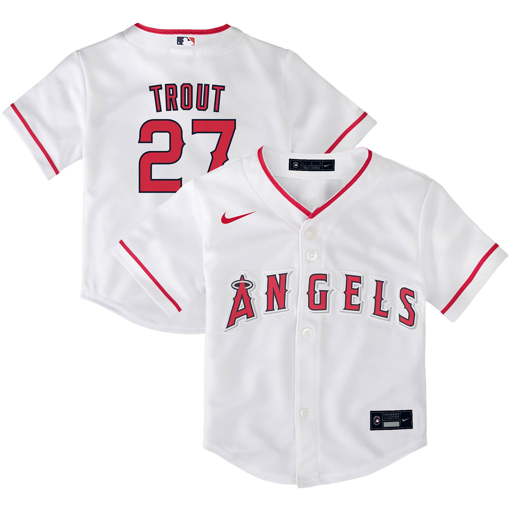 Mike Trout Los Angeles Angels Toddler Home Replica Player Jersey - White cheap jerseys for sale - CheapJerseys.Shop