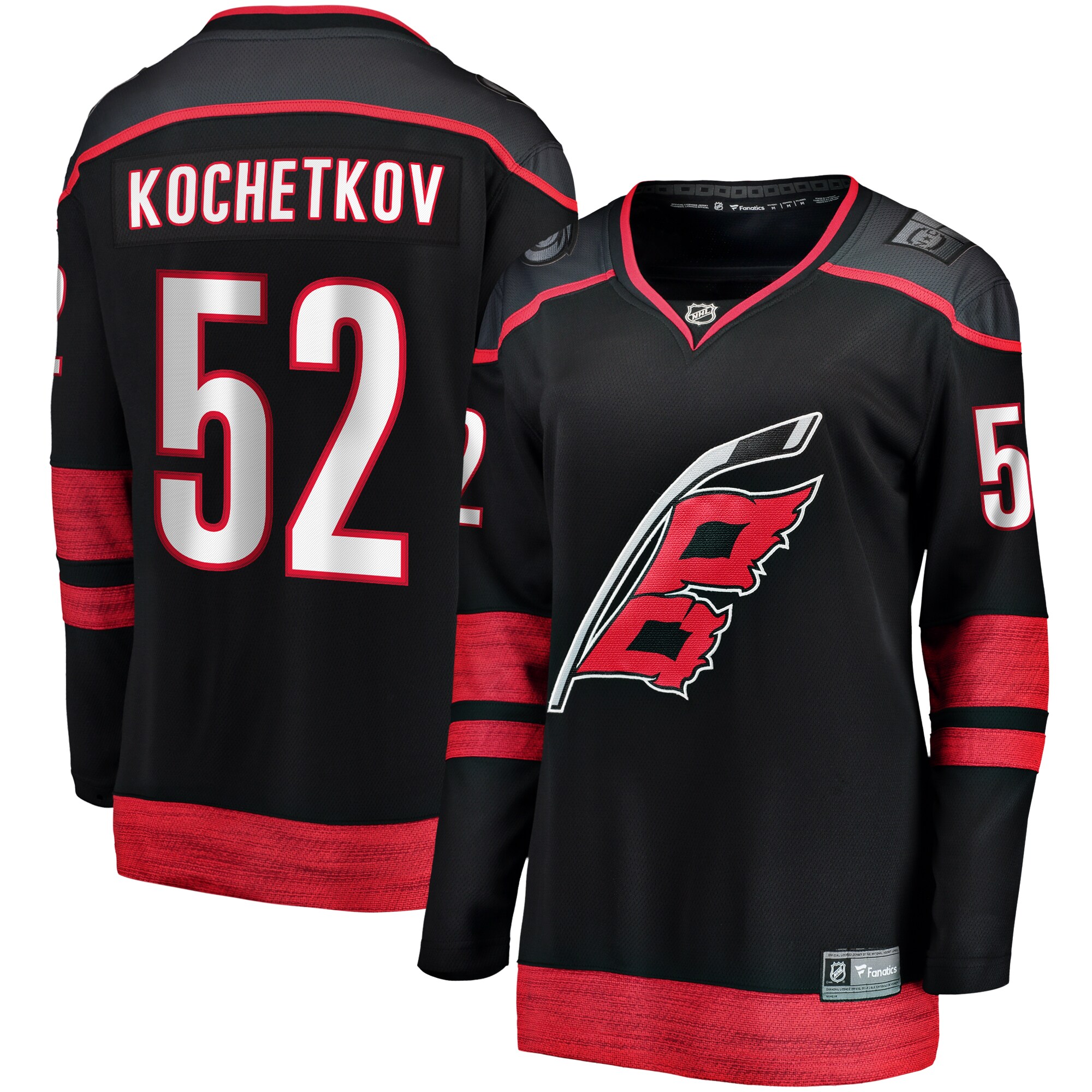 Pyotr Kochetkov Carolina Hurricanes Fanatics Women's Home Premier Breakaway Player Jersey - Black cheap jerseys for sale - CheapJerseys.Shop
