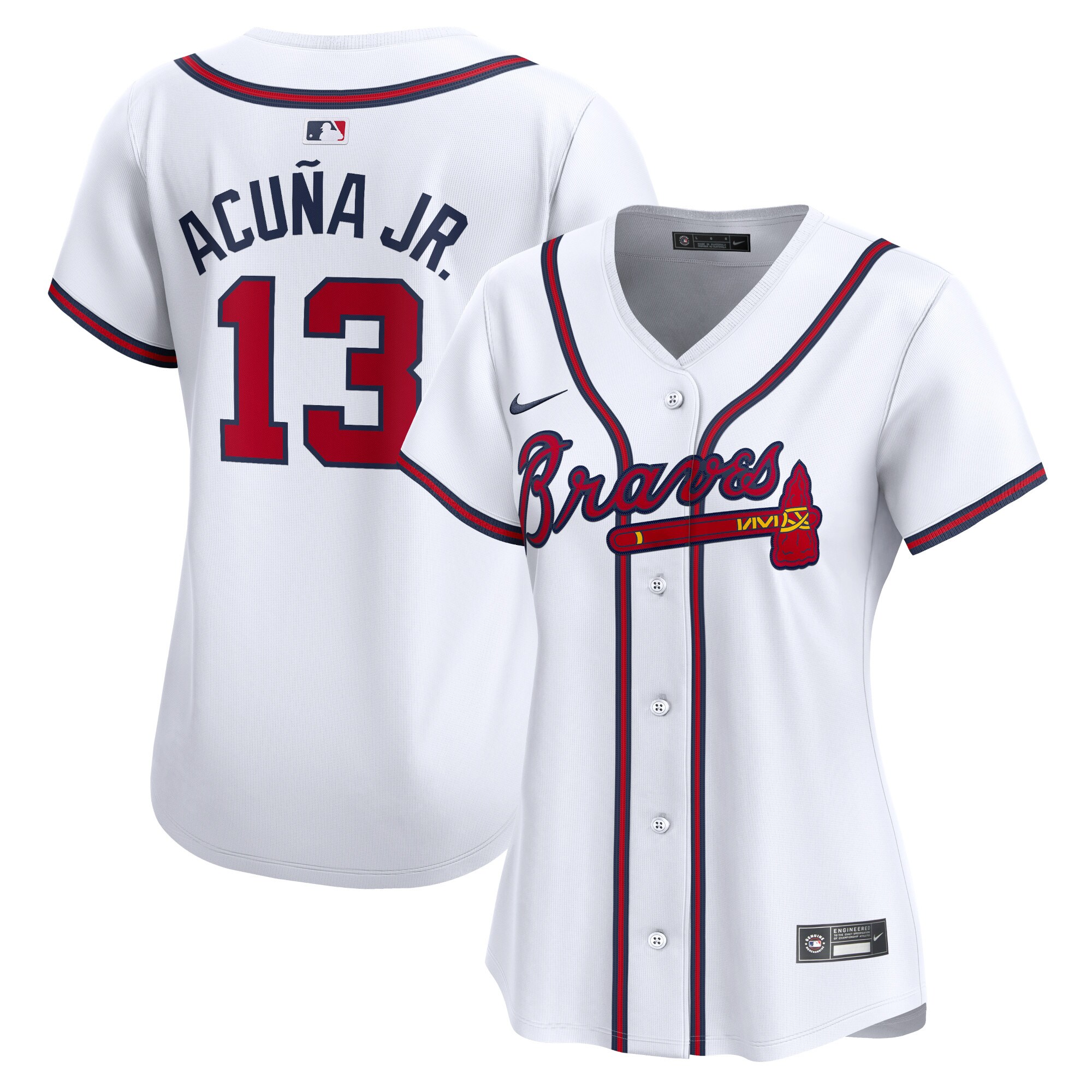Ronald Acuna Atlanta Braves Women's Home Limited Player Jersey - White cheap jerseys for sale - CheapJerseys.Shop