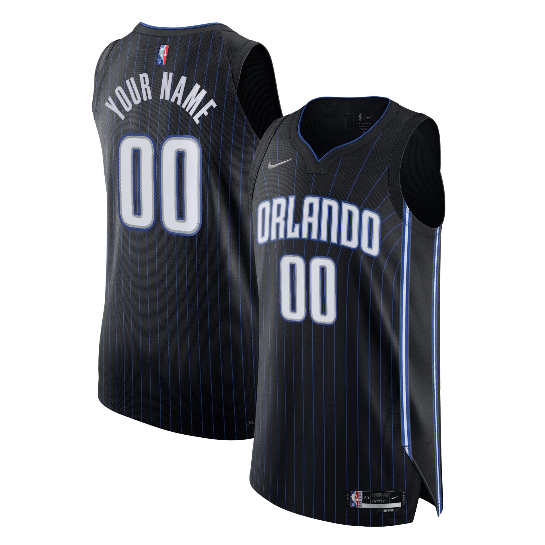 Orlando Magic 2021\/22 Diamond Authentic Custom Jersey - Icon Edition - Black cheap jerseys for sale - CheapJerseys.Shop