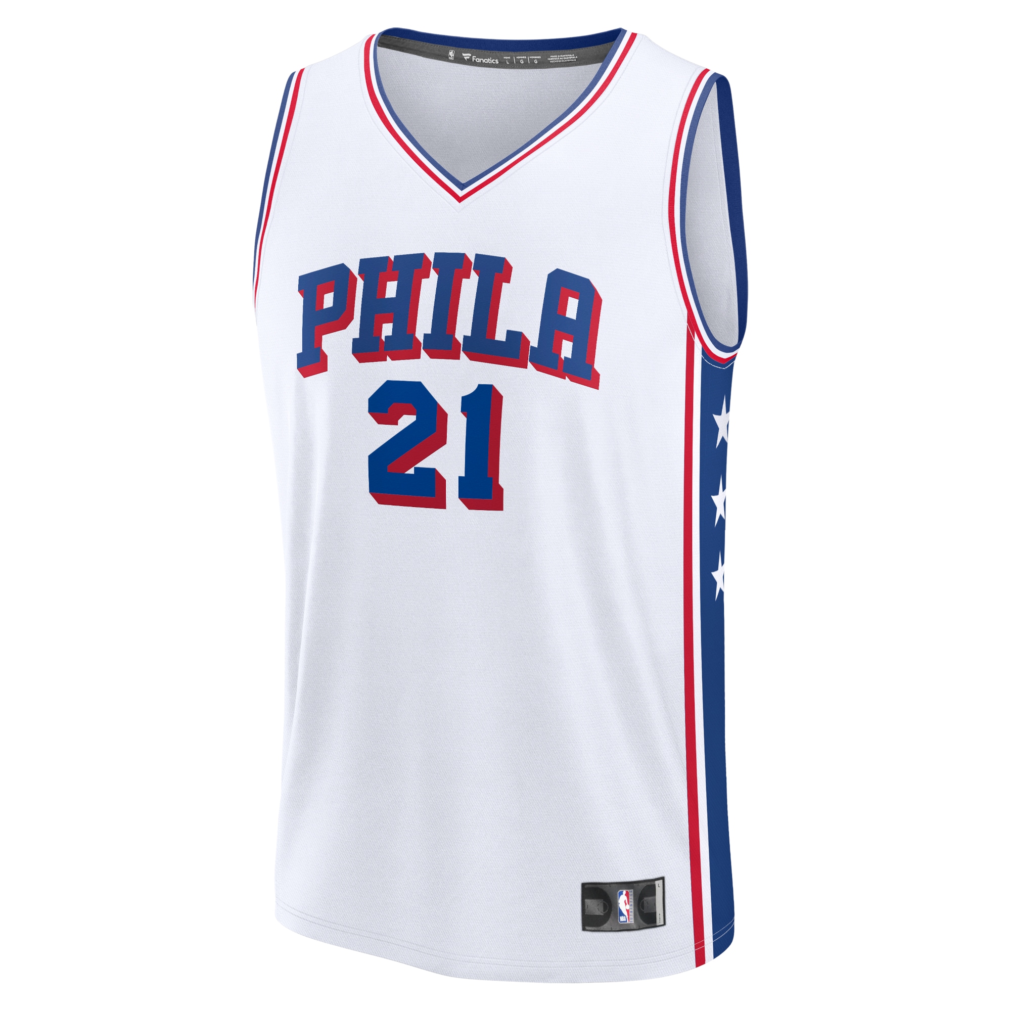 Joel Embiid Philadelphia 76ers Fanatics Fast Break Replica Player Jersey - Association Edition - White cheap jerseys for sale - CheapJerseys.Shop